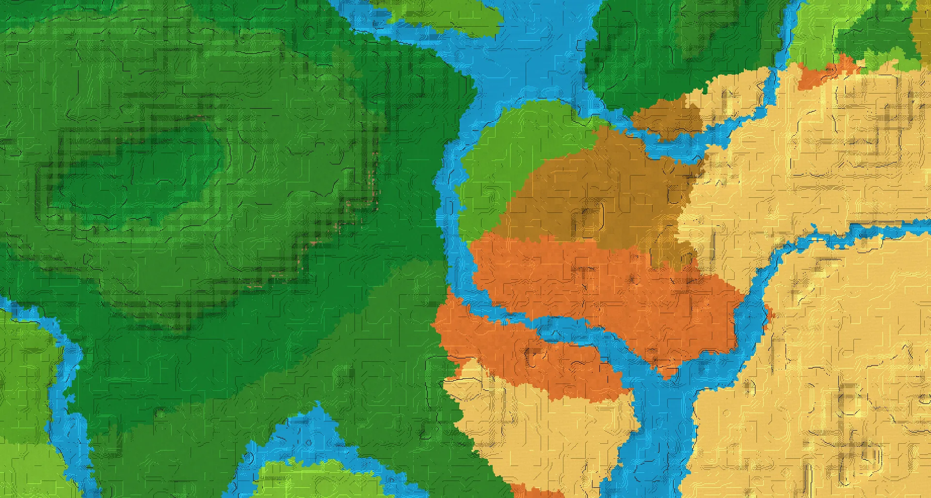 Seed map — Badlands East of a Jungle Start