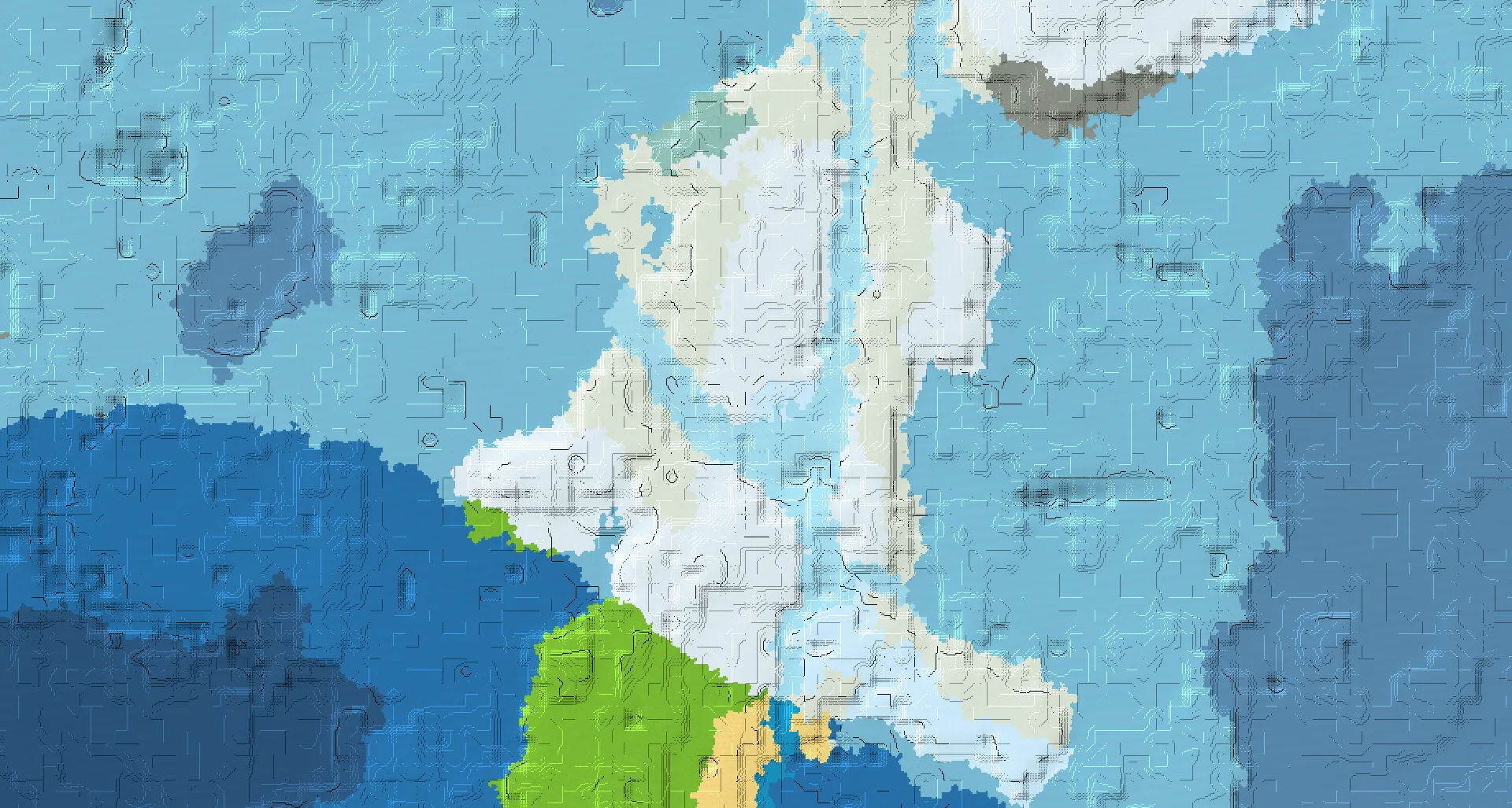 Seed map — Ice Spikes Northeast of a Snowy Plains Start with Ruined Portal