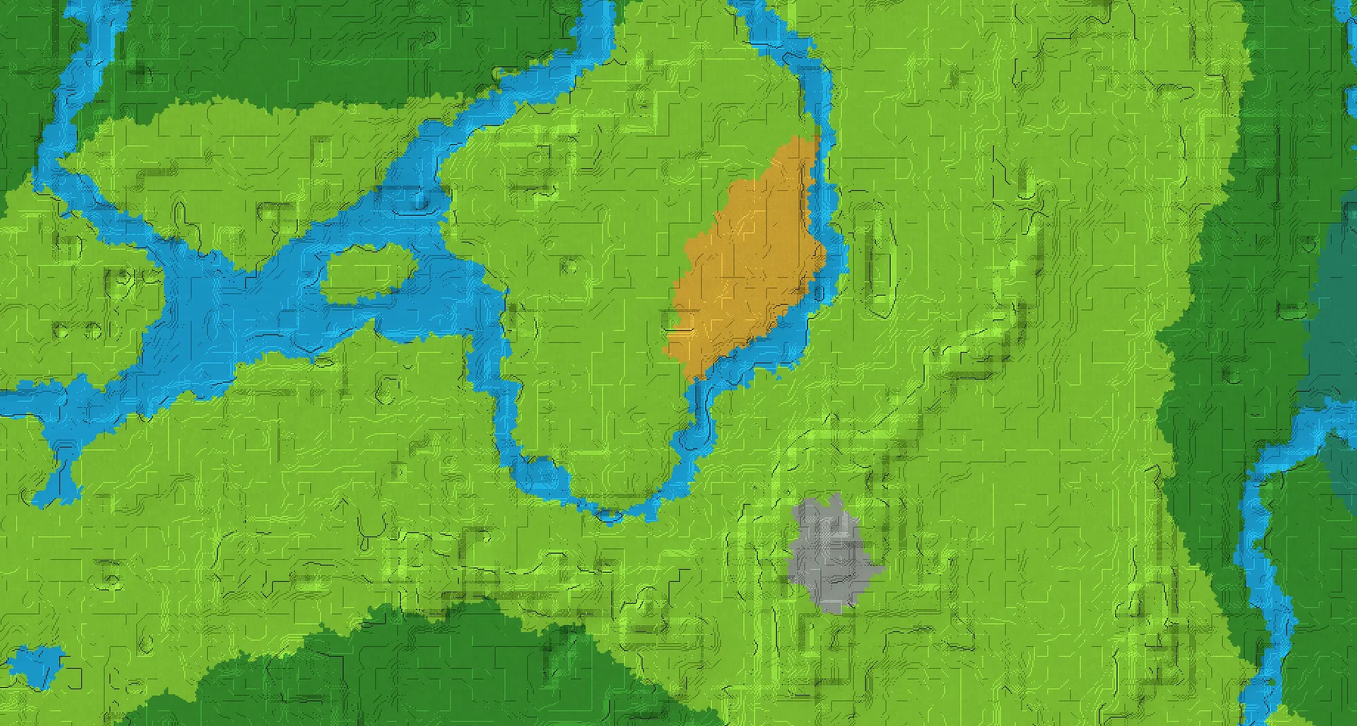 Seed map — Dappled Forest Northeast of a Plains Start with Village