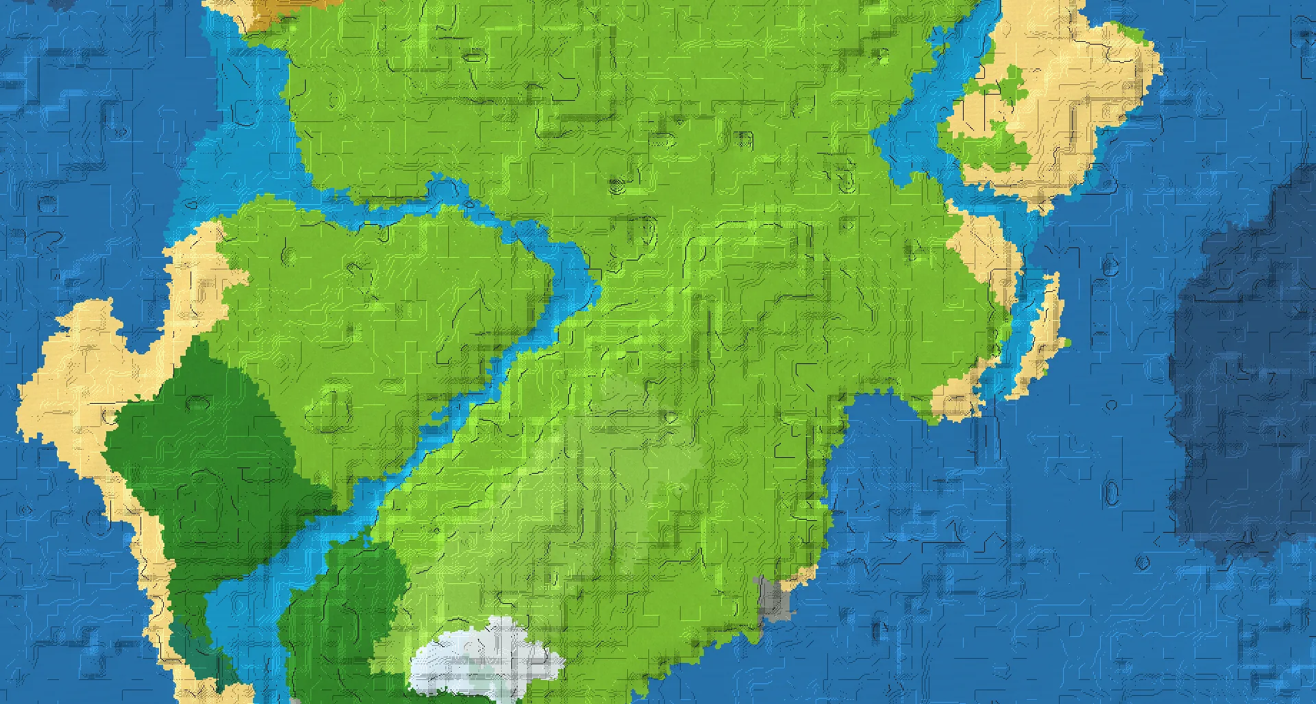 Seed map — Open plains above a deep cave system