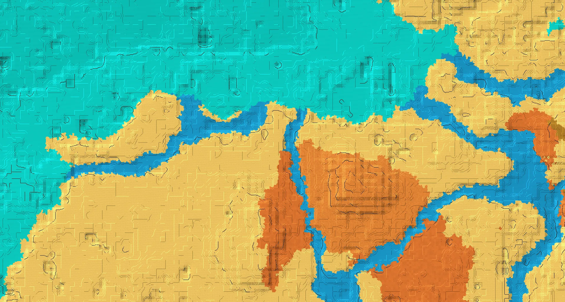 Seed map — Badlands West of a Desert Start with Ruined Portal