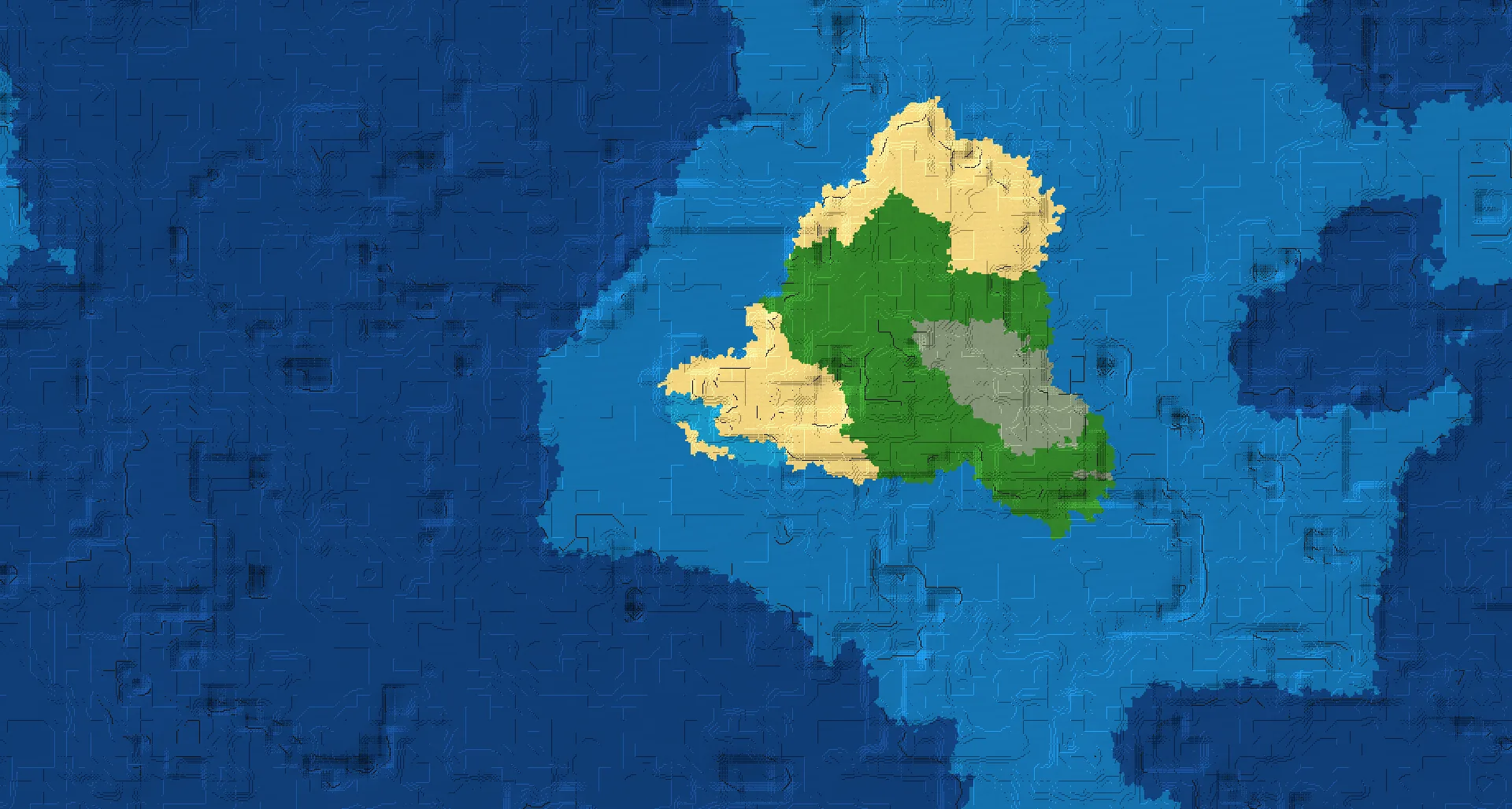 Seed map — Forest Ocean Start with a Shipwreck with Ocean Ruins