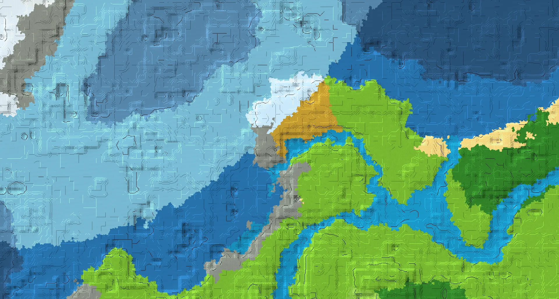 Seed map — Dappled Forest Northeast of a Plains Start at 168, -280