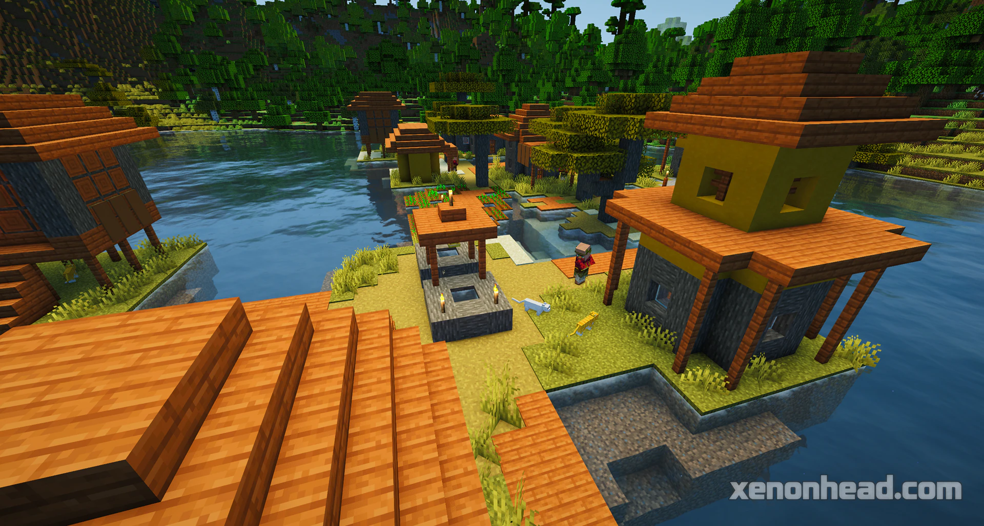 Floating savanna town & portal