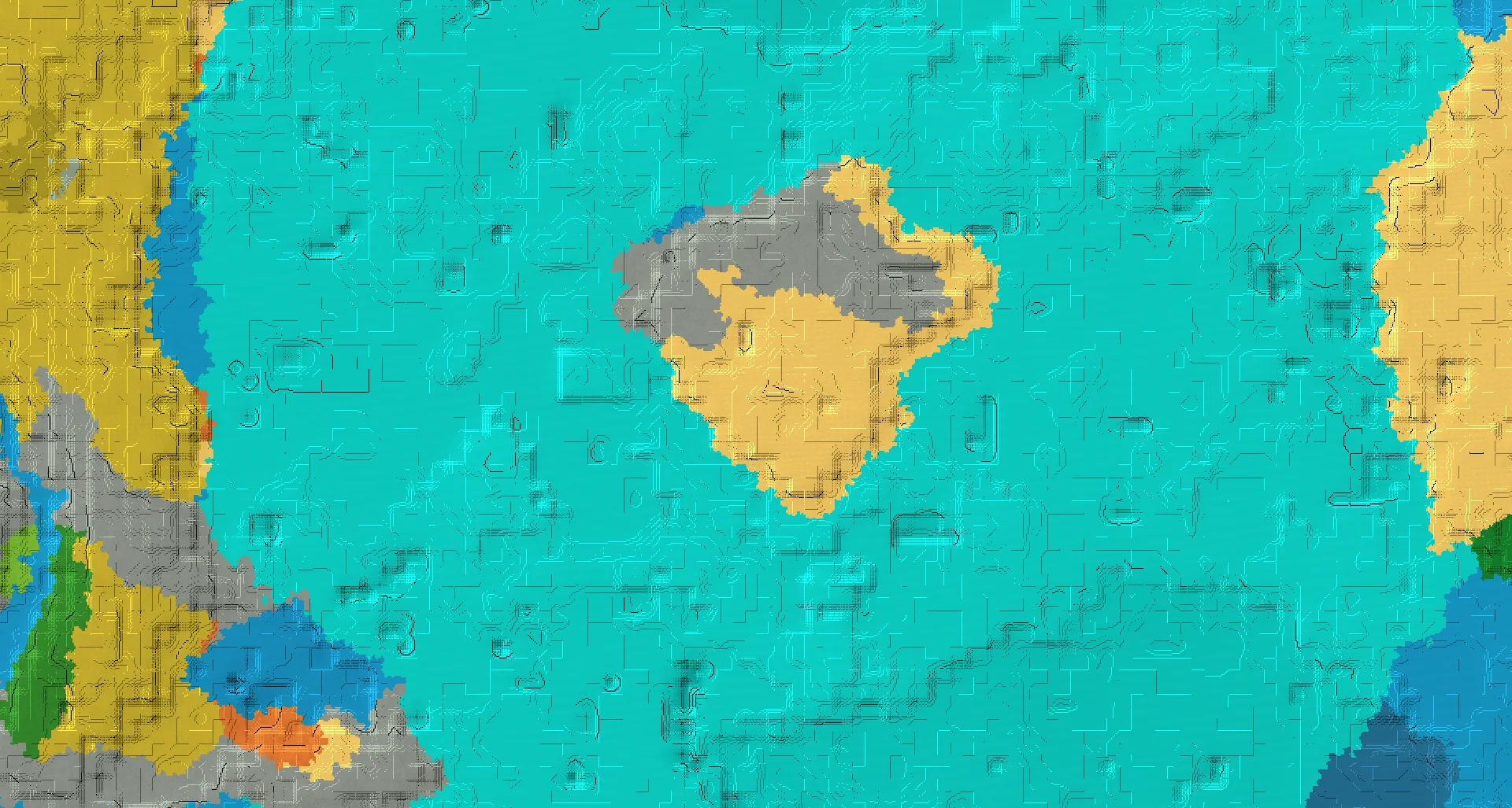 Seed map — Ocean-focused Desert Start with a Village
