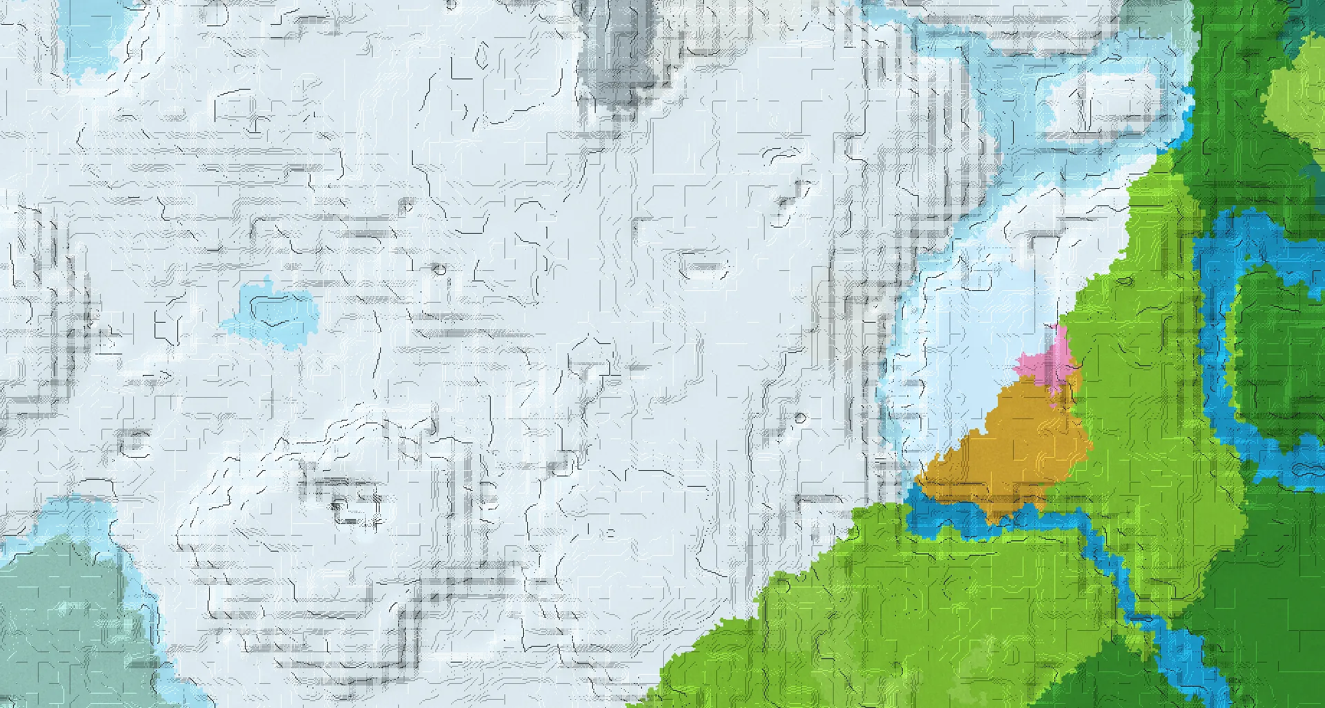Seed map — Village Southwest of the Snowy Plains Start