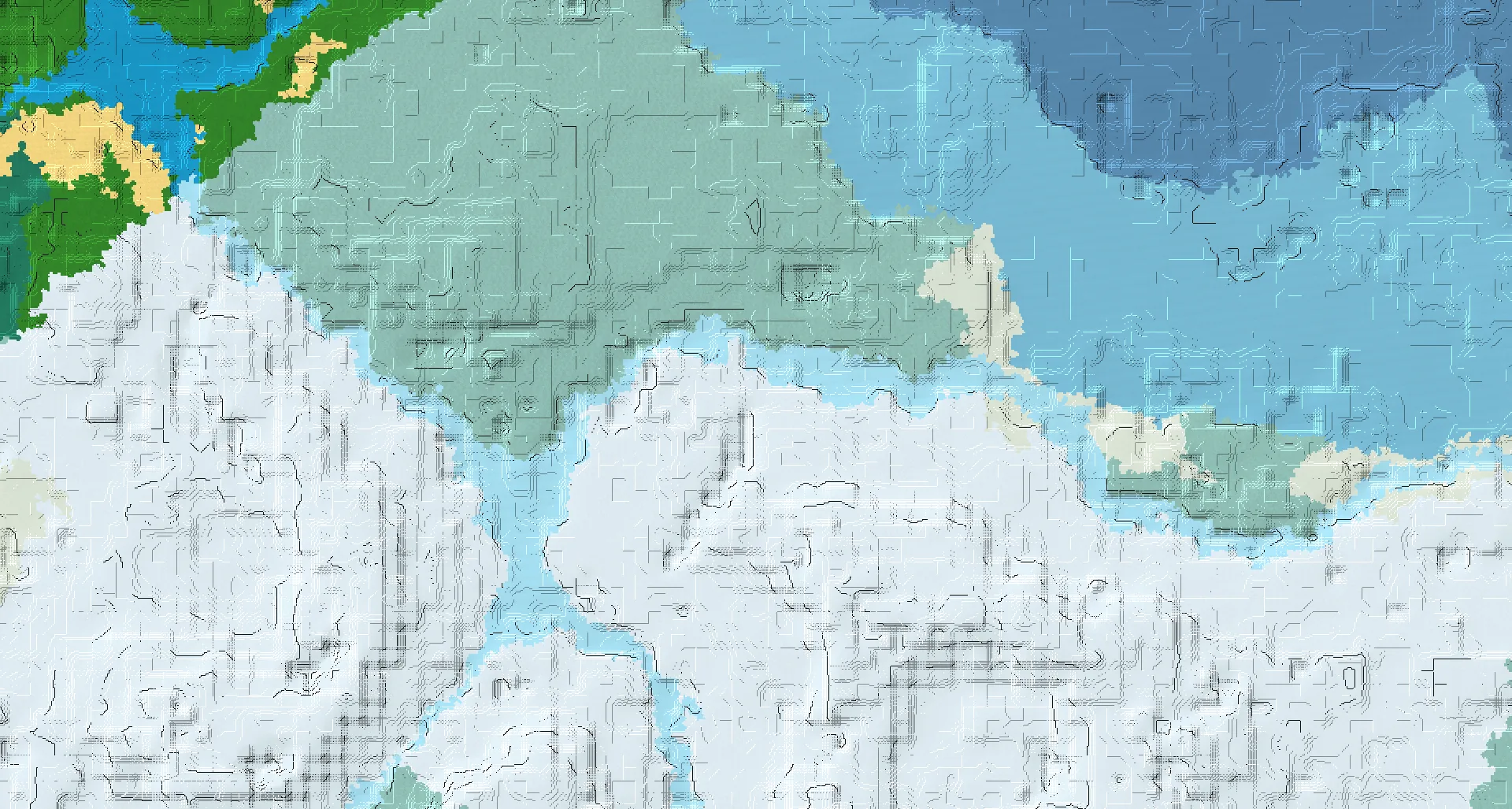 Seed map — Snowy Plains Start with Ruined Portal