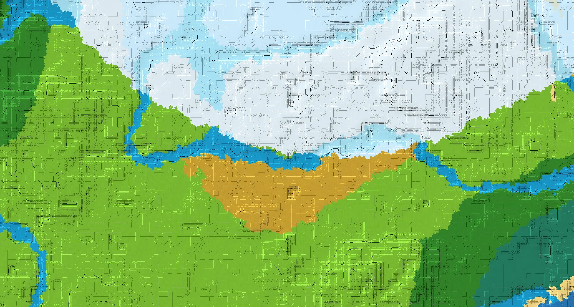 Seed map — River South of a Snowy Plains Start