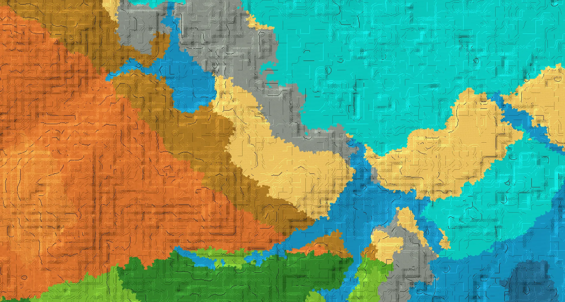 Seed map — Desert Temple Southeast of a Wooded Badlands Start