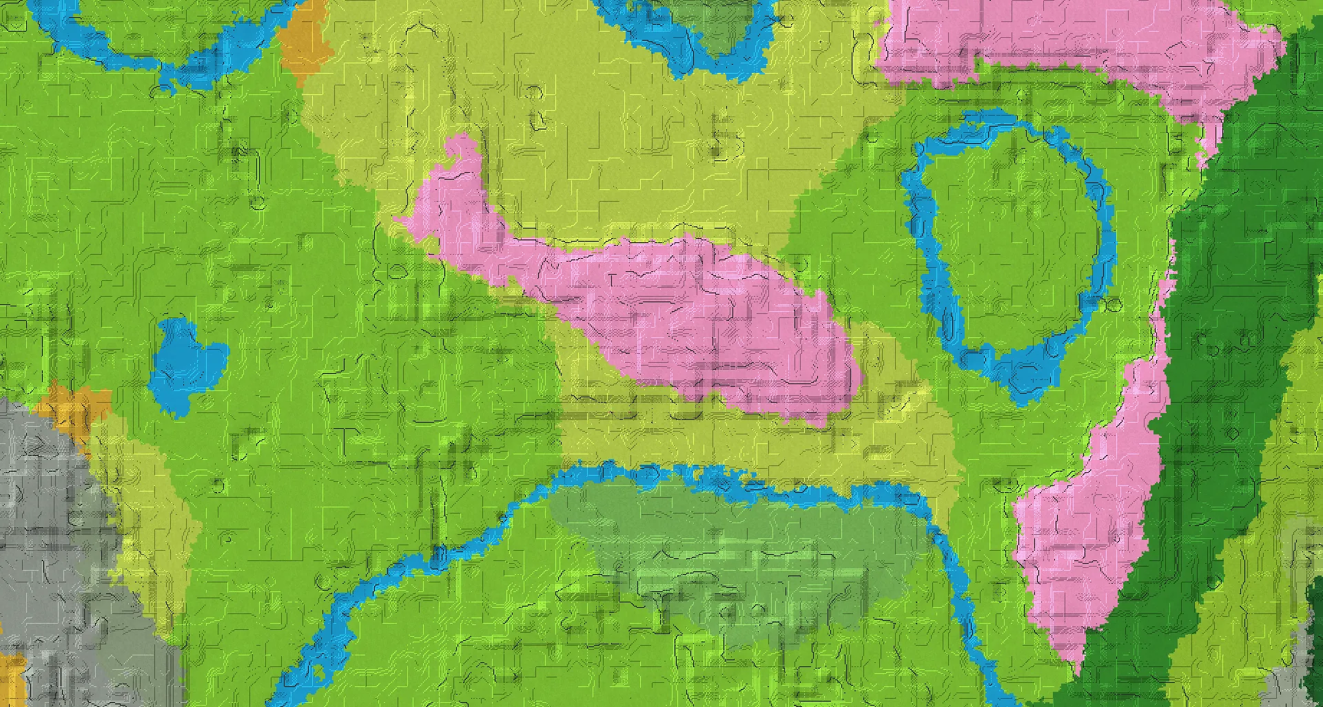 Seed map — Flat plains island surrounded by cherry groves