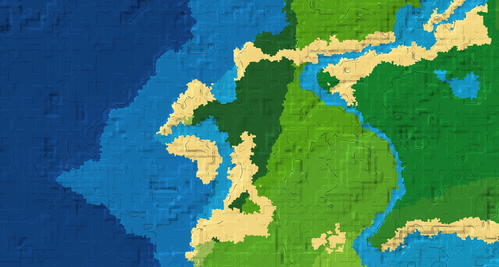 Seed map — Beach East of a Dark Forest Start