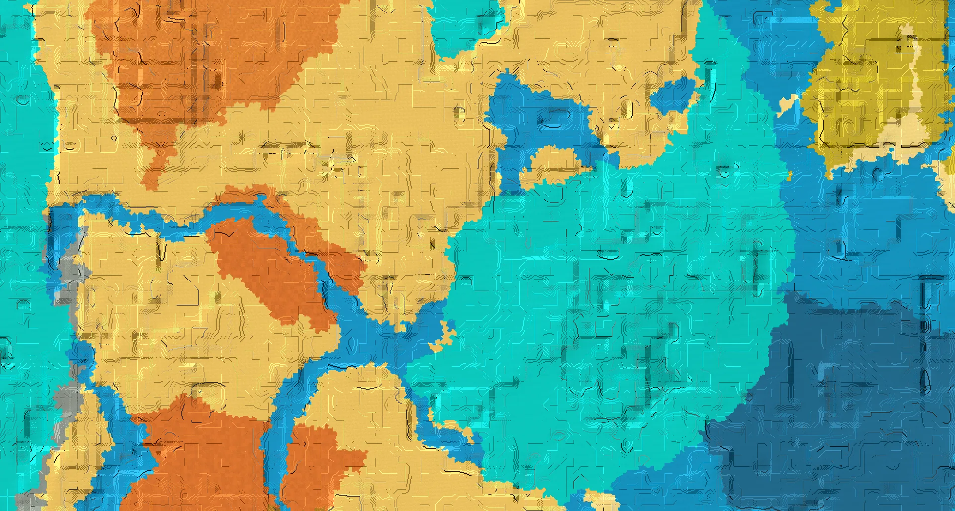Seed map — Warm Ocean East of a Desert Start with Ruined Portal