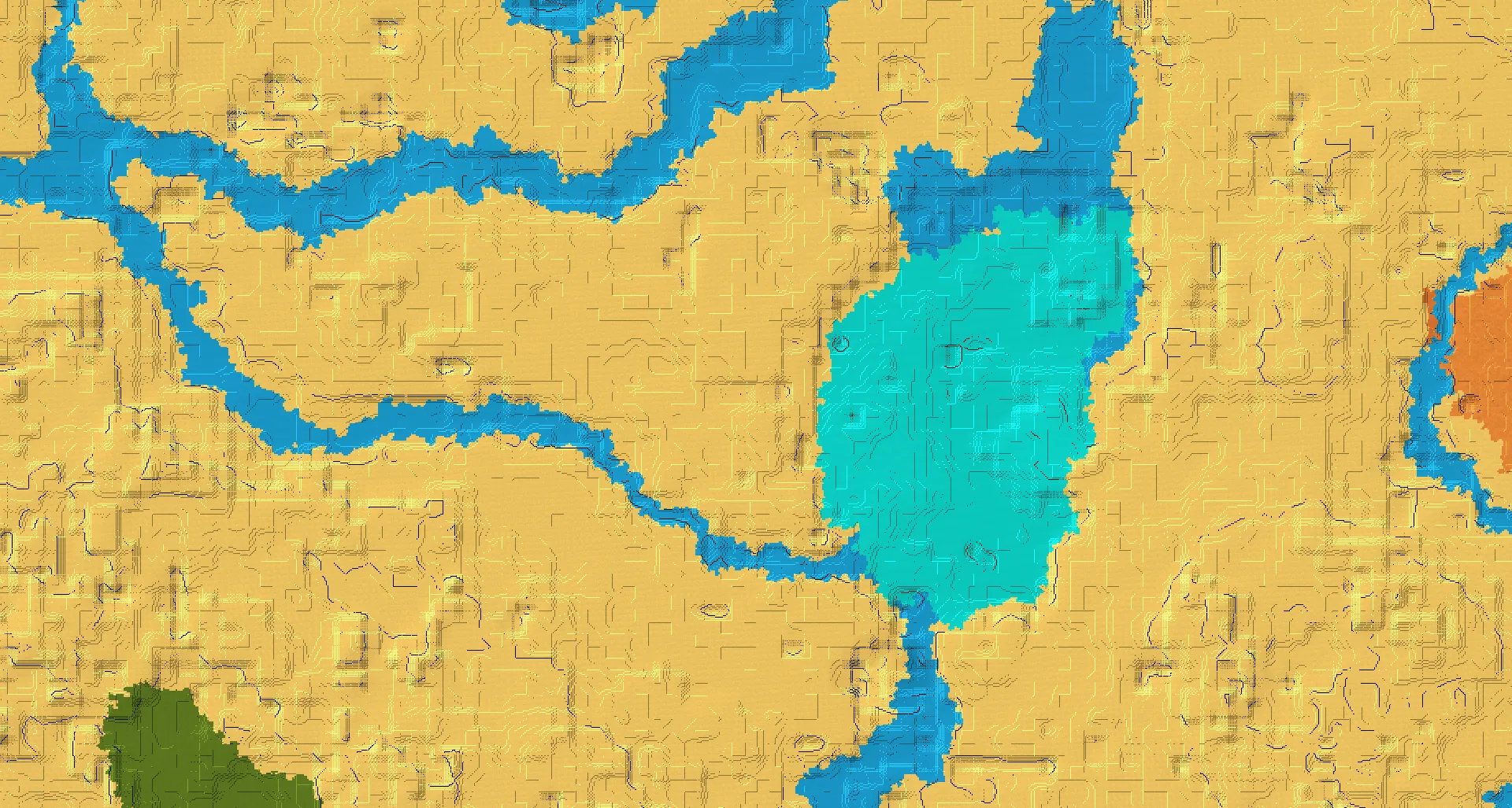 Seed map — Desert Temple Southeast of a Desert Start at 288, 208