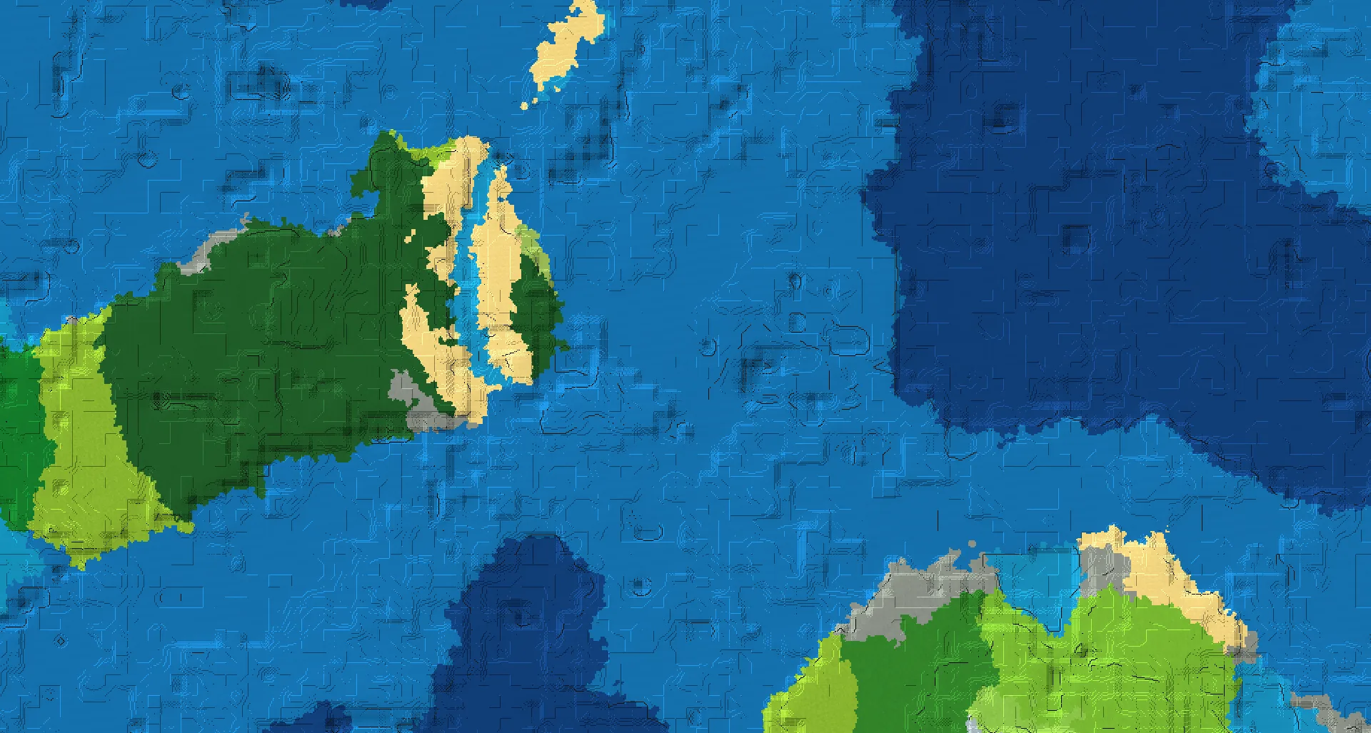 Seed map — Ocean Ruins Southeast of a Dark Forest Start