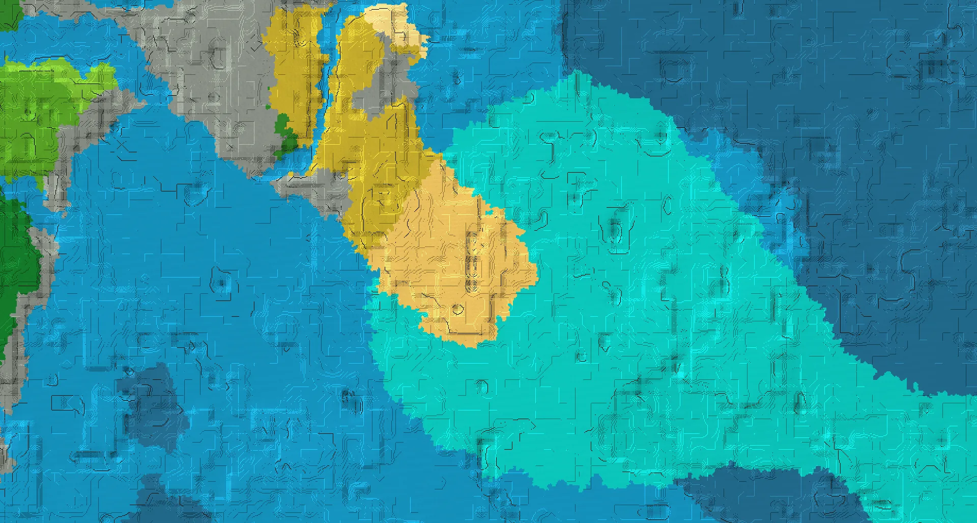 Seed map — Ocean-focused Desert Start with a Village with Ocean Monument