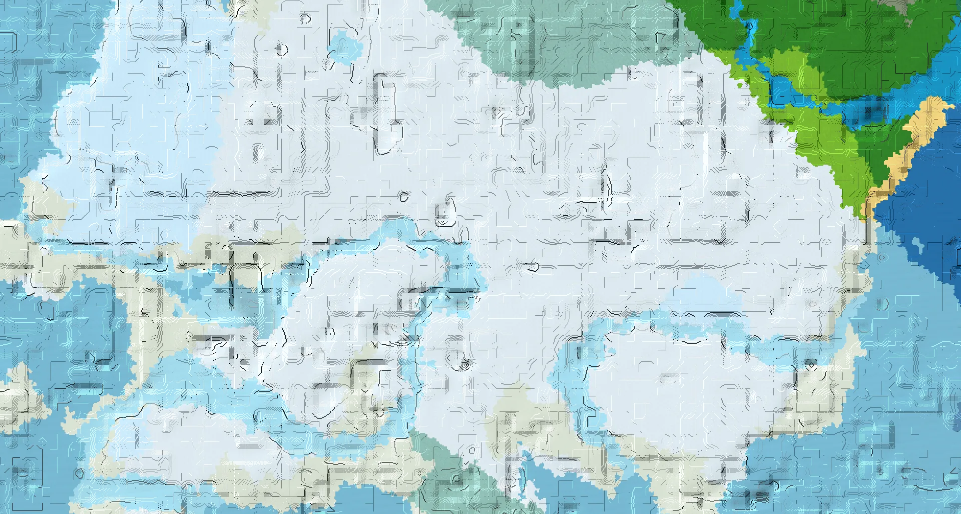 Seed map — 2 Villages near a Snowy Plains Start at 128, 32