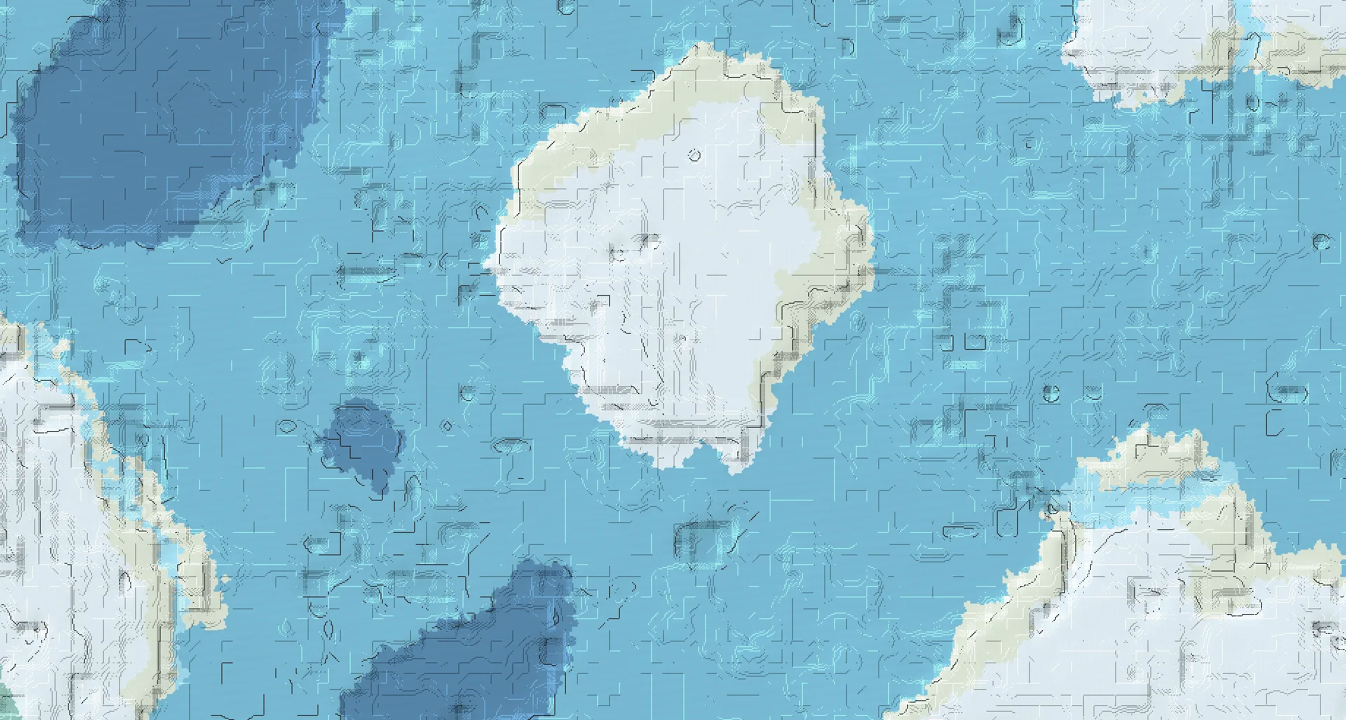 Seed map — Ocean-focused Snowy Plains Start with a Village with Ruined Portal