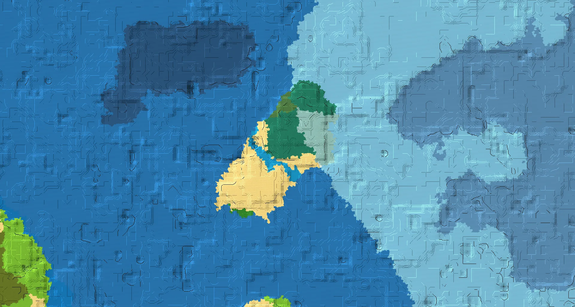 Seed map — Ocean-focused Snowy Taiga Start with a Village