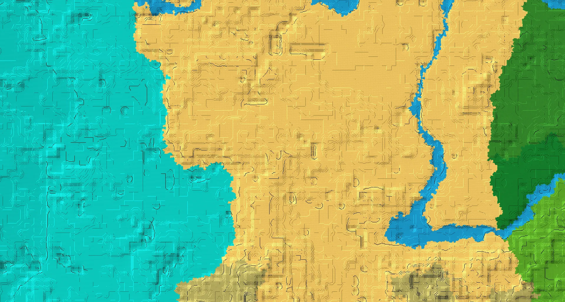 Seed map — Desert Start with Trial Chambers at 0, 0 (Seed -2621155869680460116)