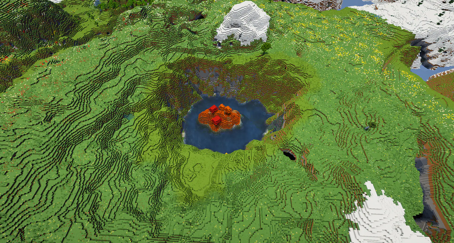 Village hidden inside crater lake