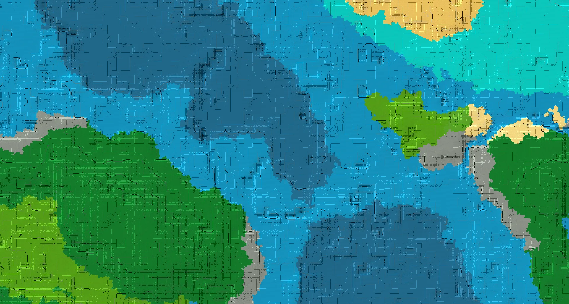 Seed map — Ocean-focused Start in Desert with Ruined Portal
