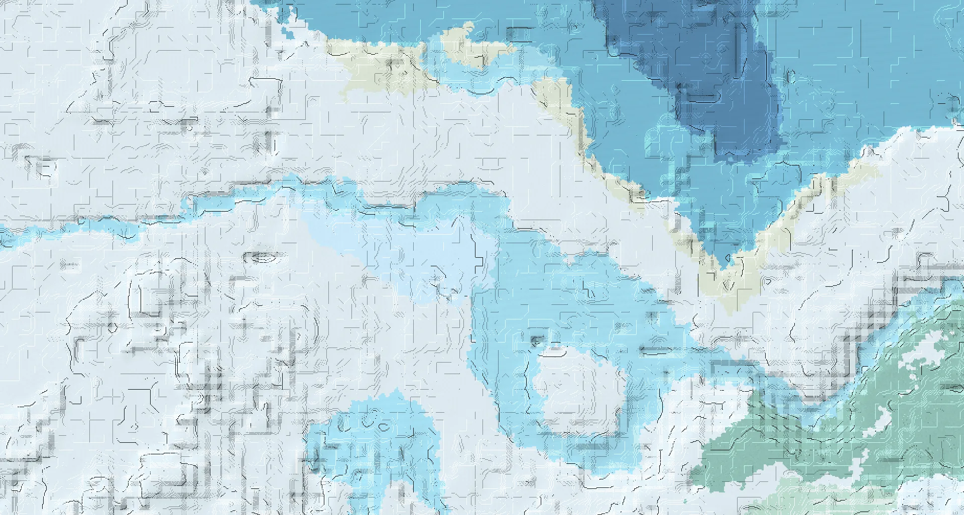 Seed map — Ice Spikes West of a Snowy Plains Start with Ruined Portal