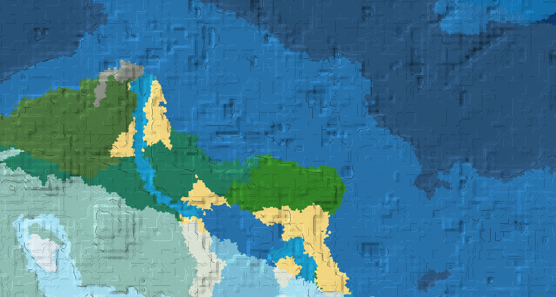 Seed map — Cold Ocean North of a Forest Start with Trial Chambers