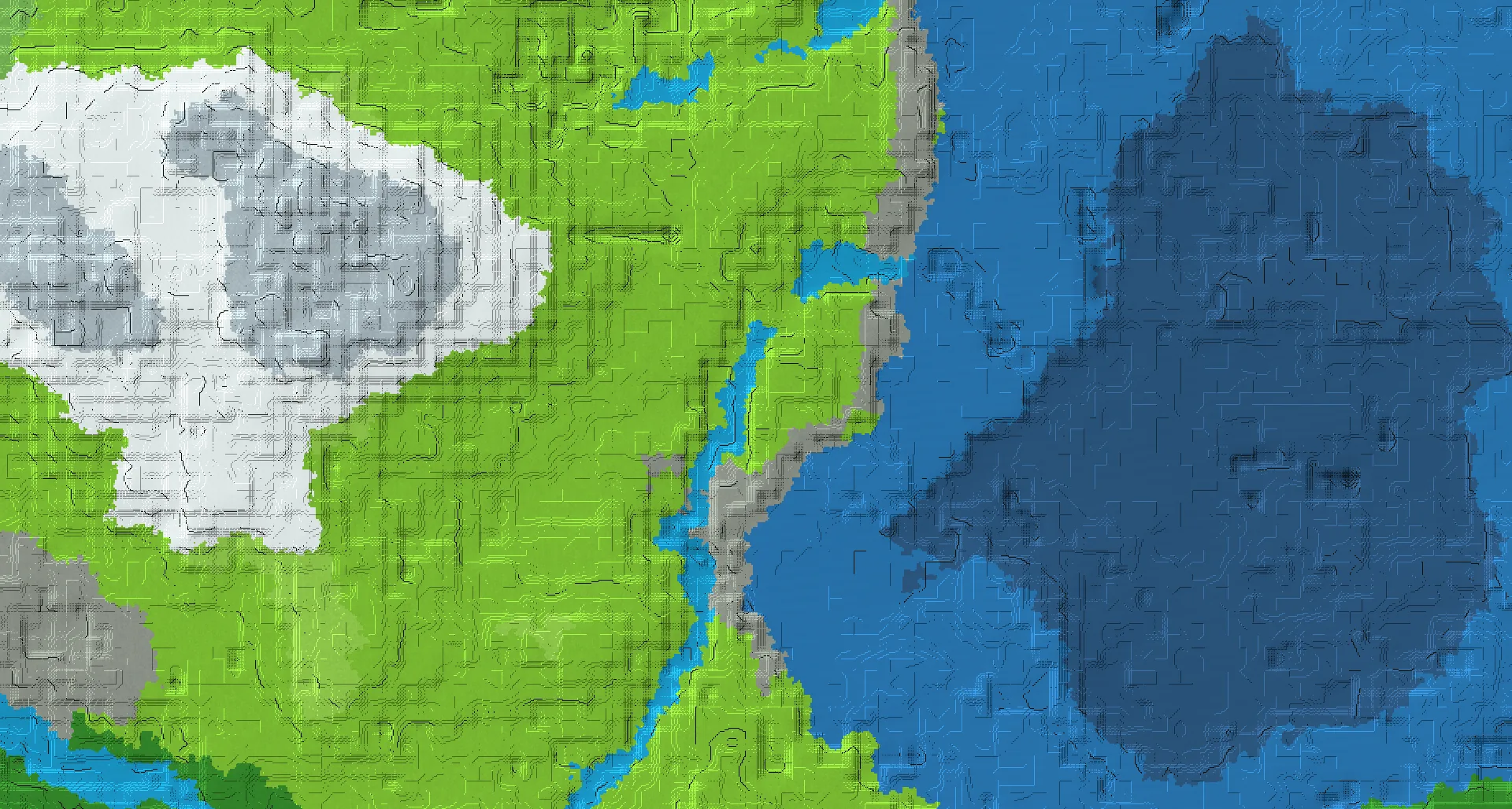 Seed map — Village and mountains