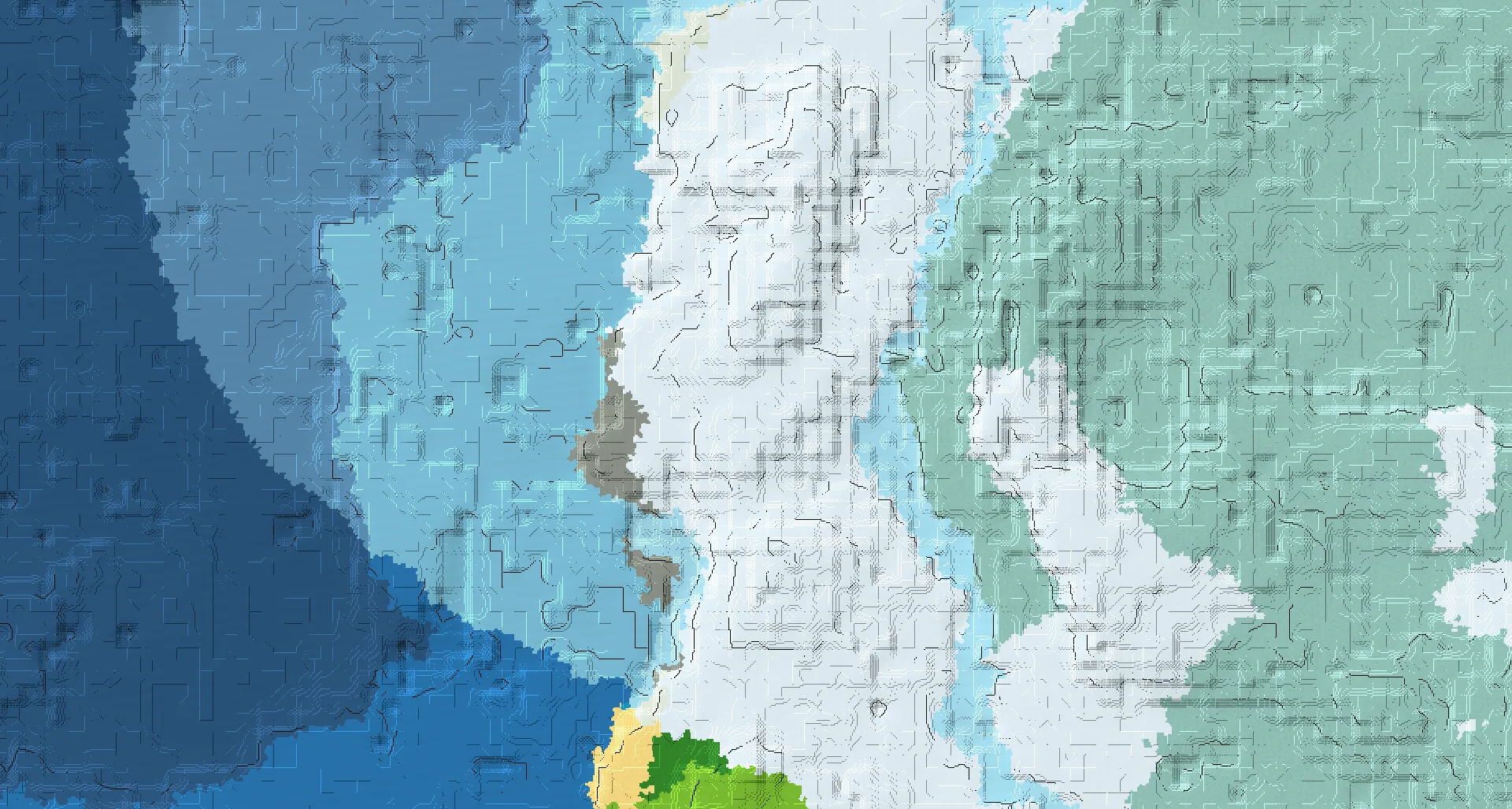 Seed map — 2 Villages near a Snowy Plains Start with Trial Chambers