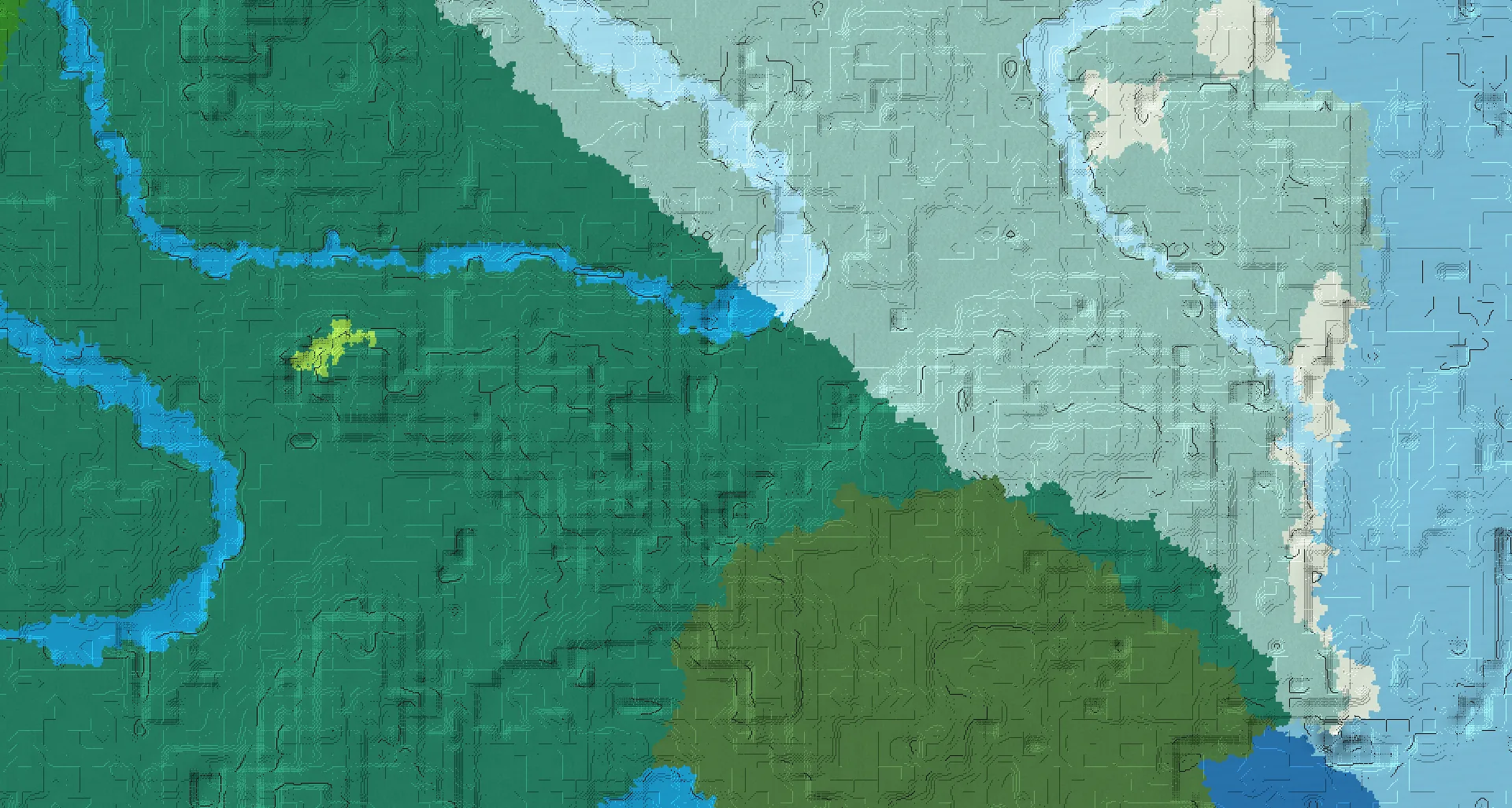 Seed map — Trail Ruins West of a Snowy Taiga Start with Trial Chambers