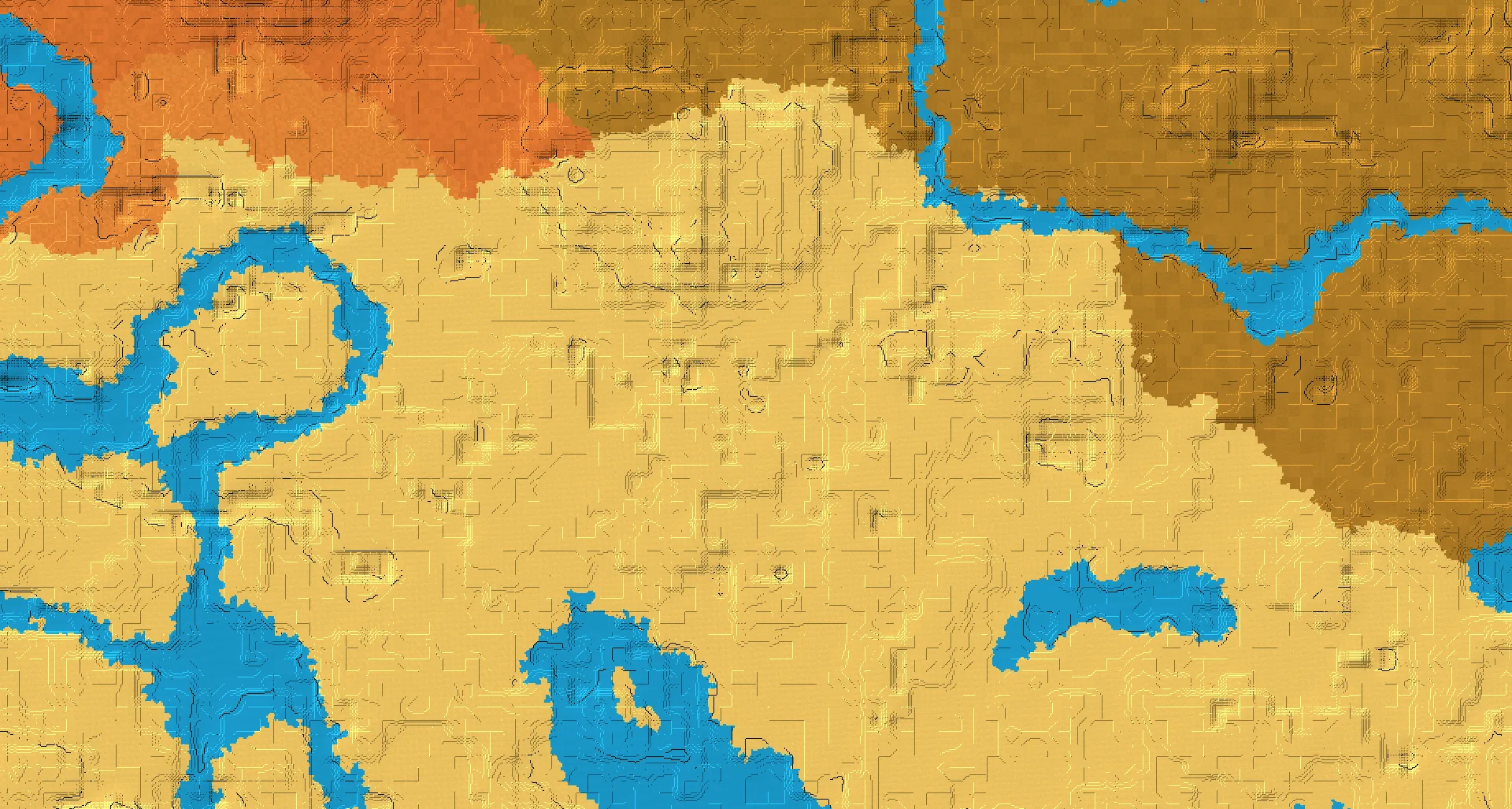 Seed map — Desert Temple South of a Wooded Badlands Start