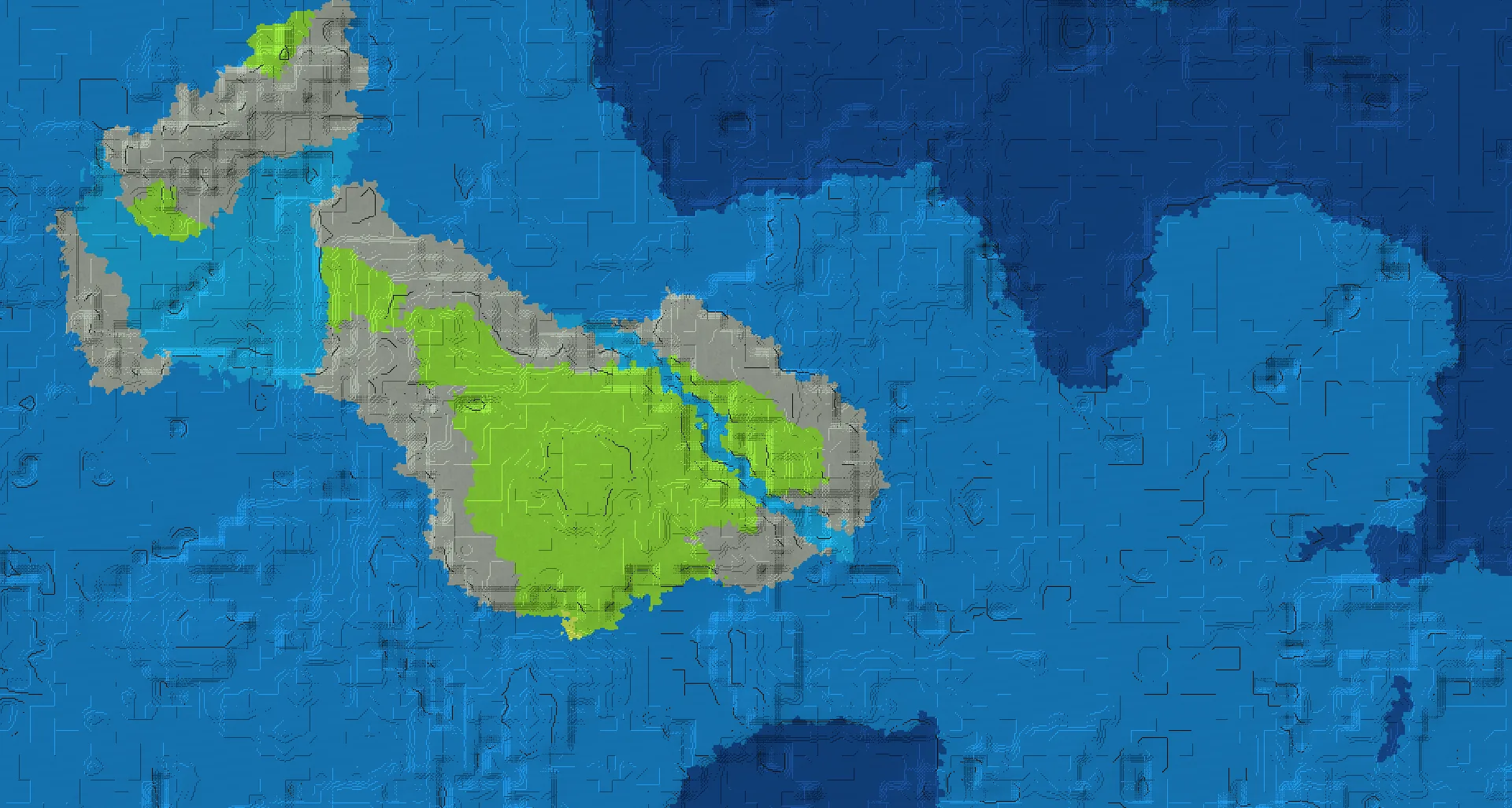 Seed map — Ocean-focused Stony Shore Start with a Village