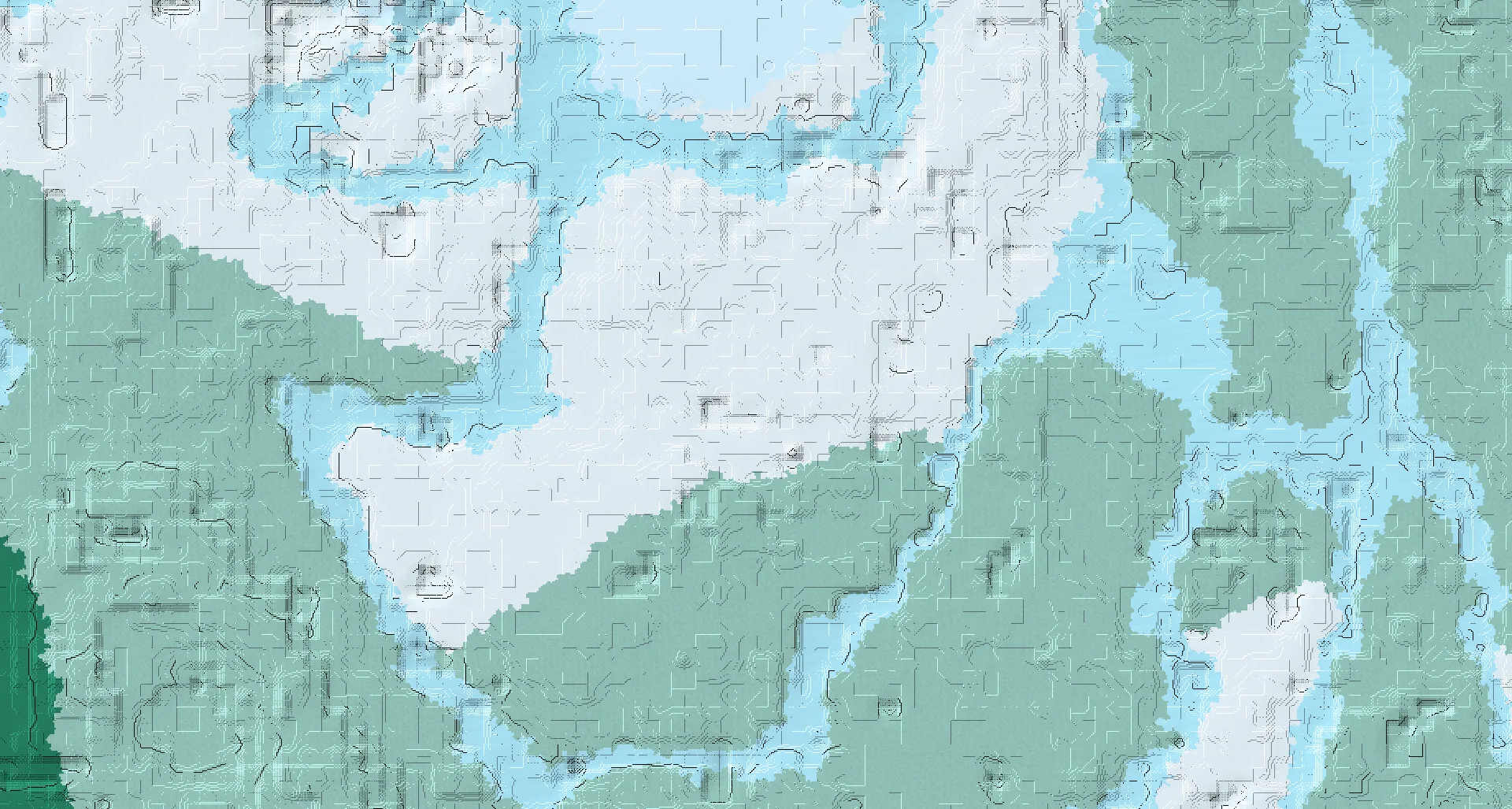 Seed map — Snowy Plains Start with Trial Chambers at -8, -8 (Seed -3403186832169886010)