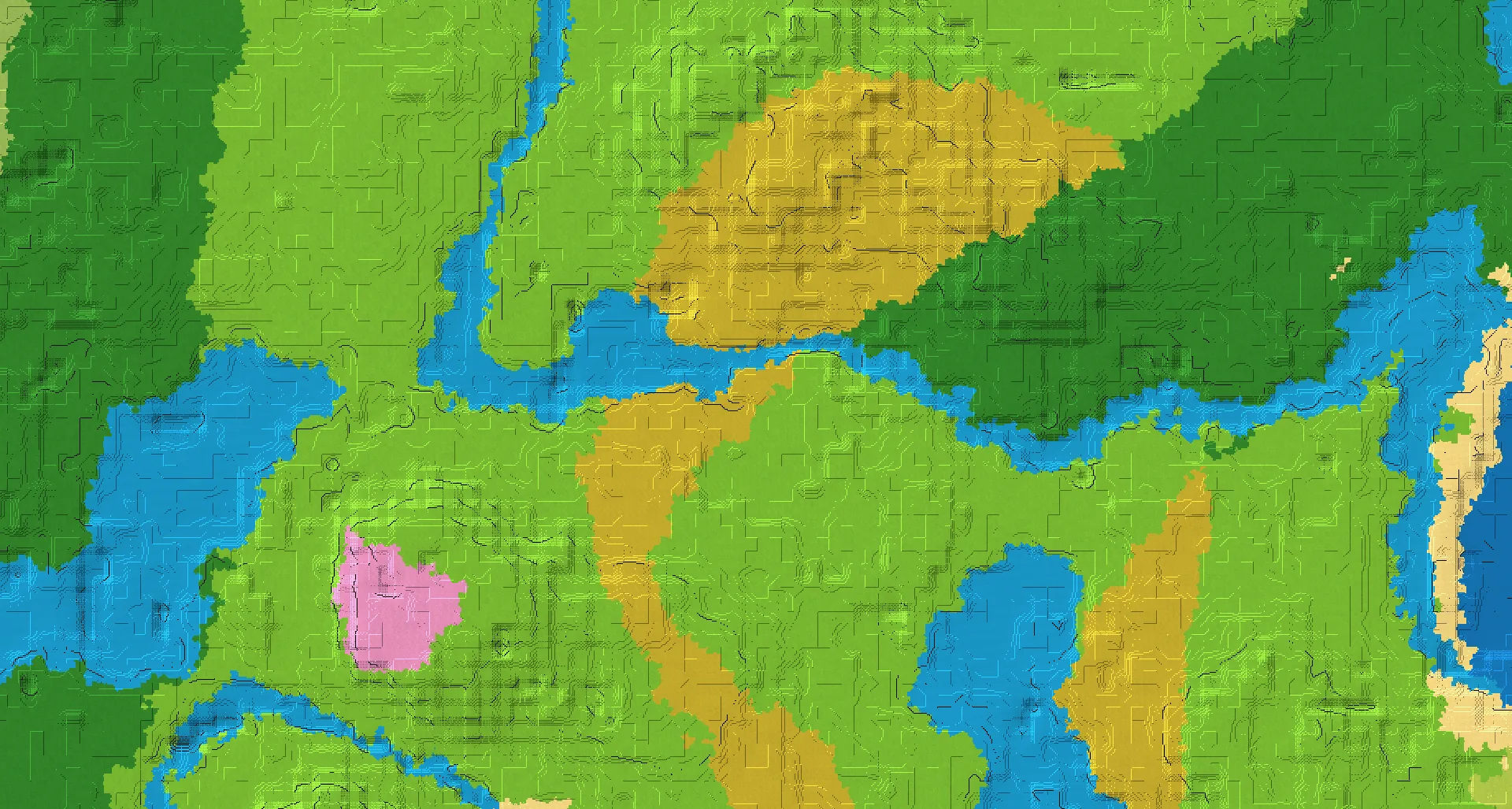 Seed map — Cherry Grove and Village from Plains with Woodland Mansion