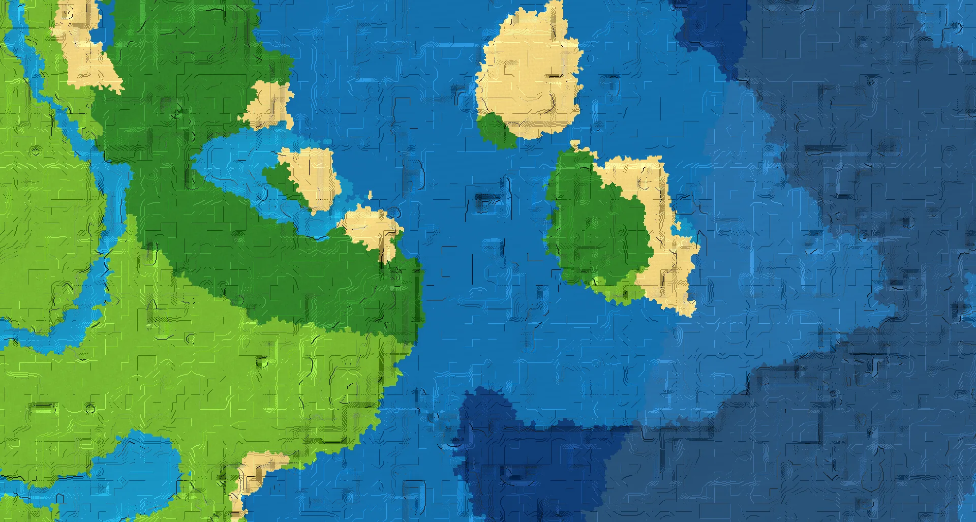 Seed map — Ocean-focused Start in Forest at -368, 80
