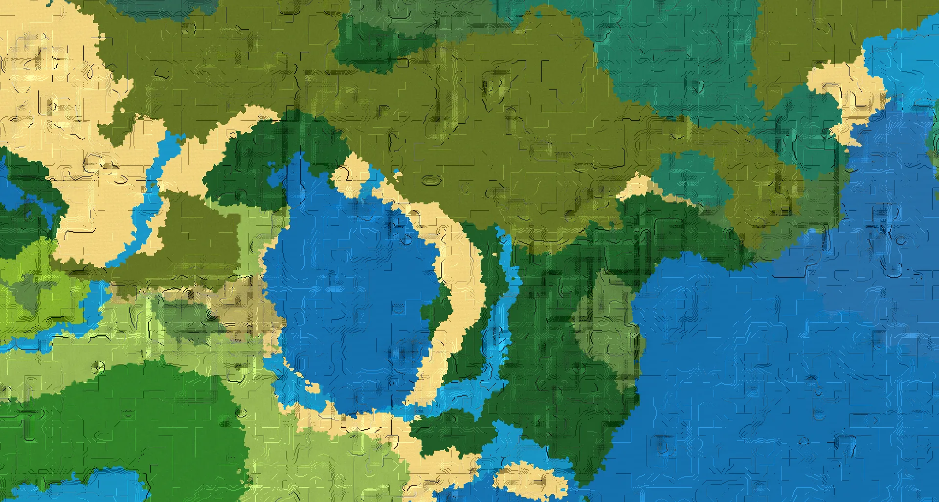 Seed map — Beach Start with Ruined Portal with Trial Chambers