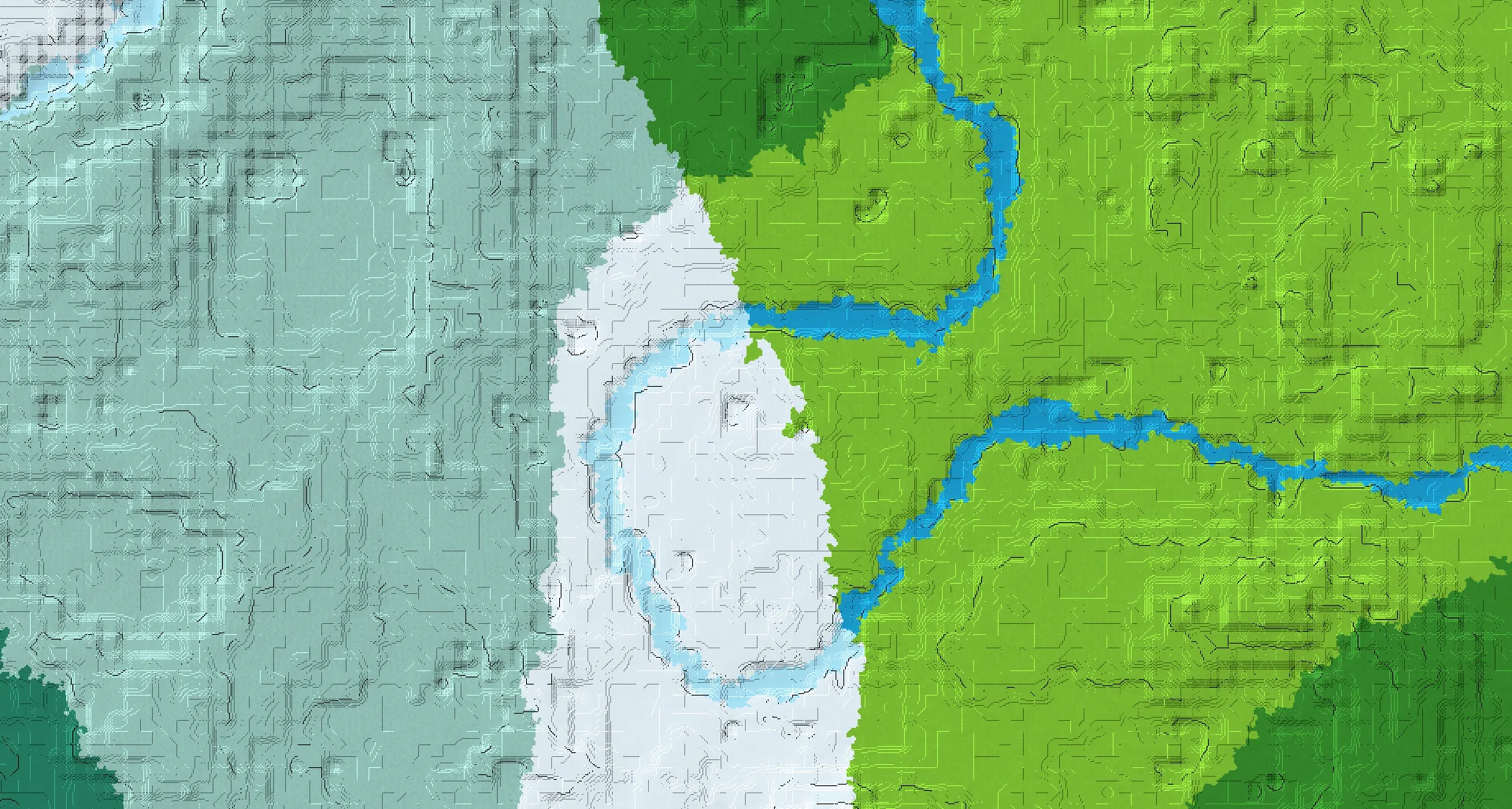 Seed map — Pillager Outpost Northeast of a Snowy Taiga Start