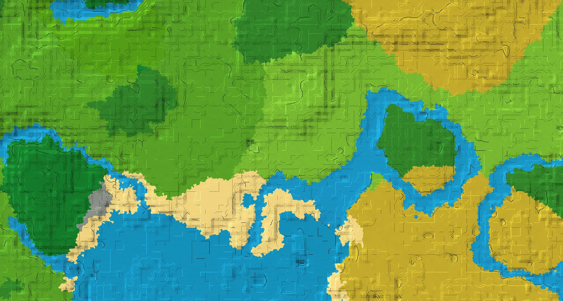 Seed map — 2 Villages near a Forest Start at 16, 208