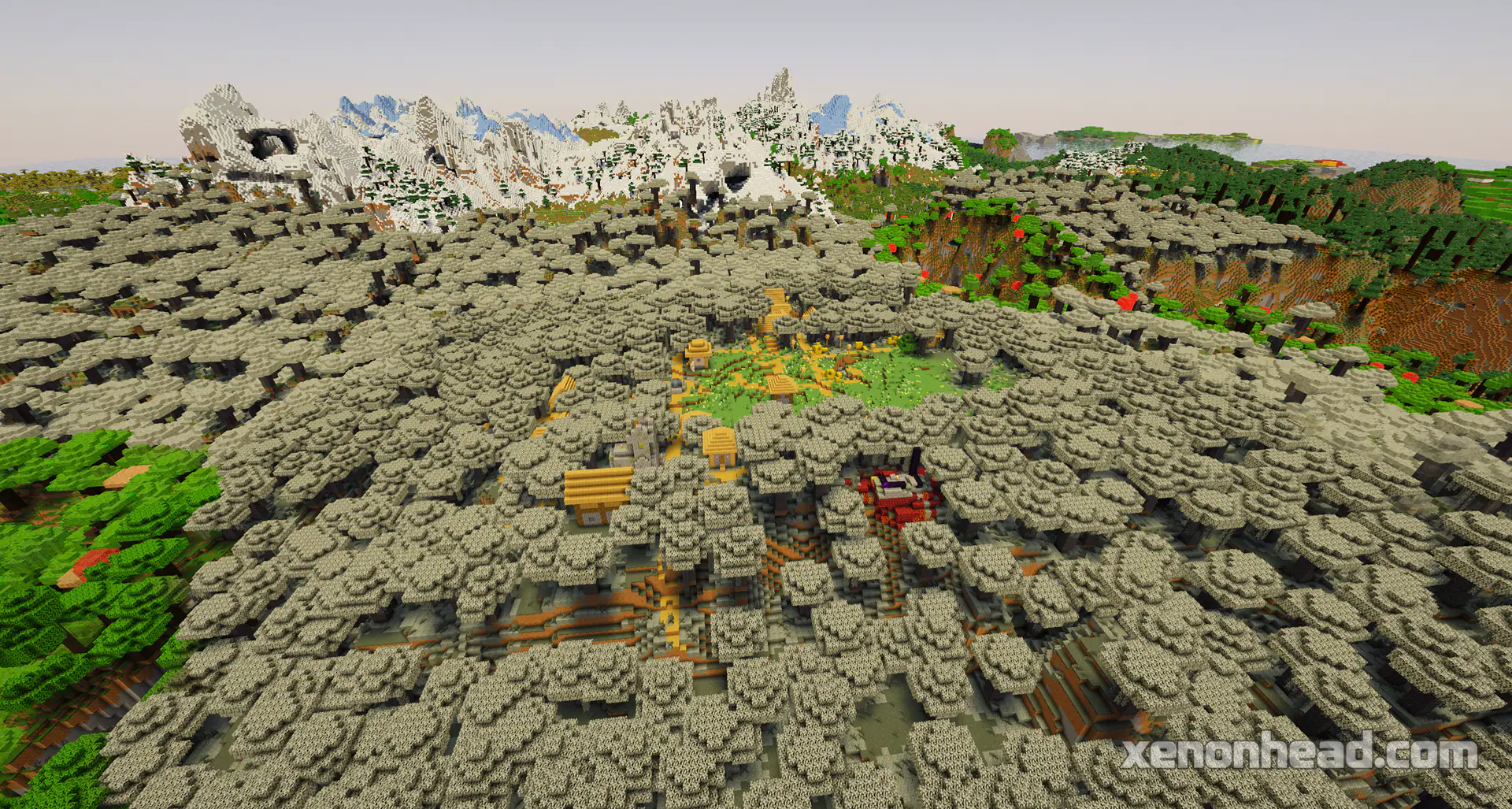 Village inside pale garden biome