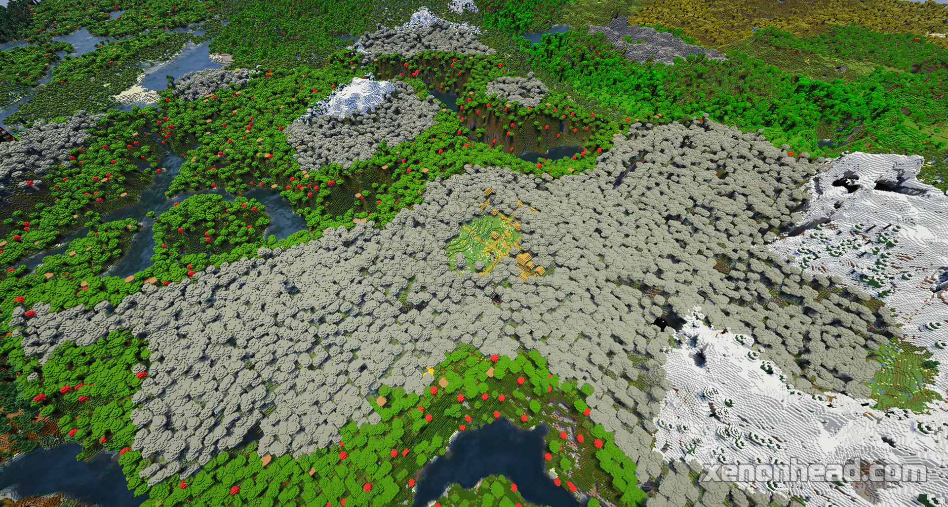 Village inside pale garden biome
