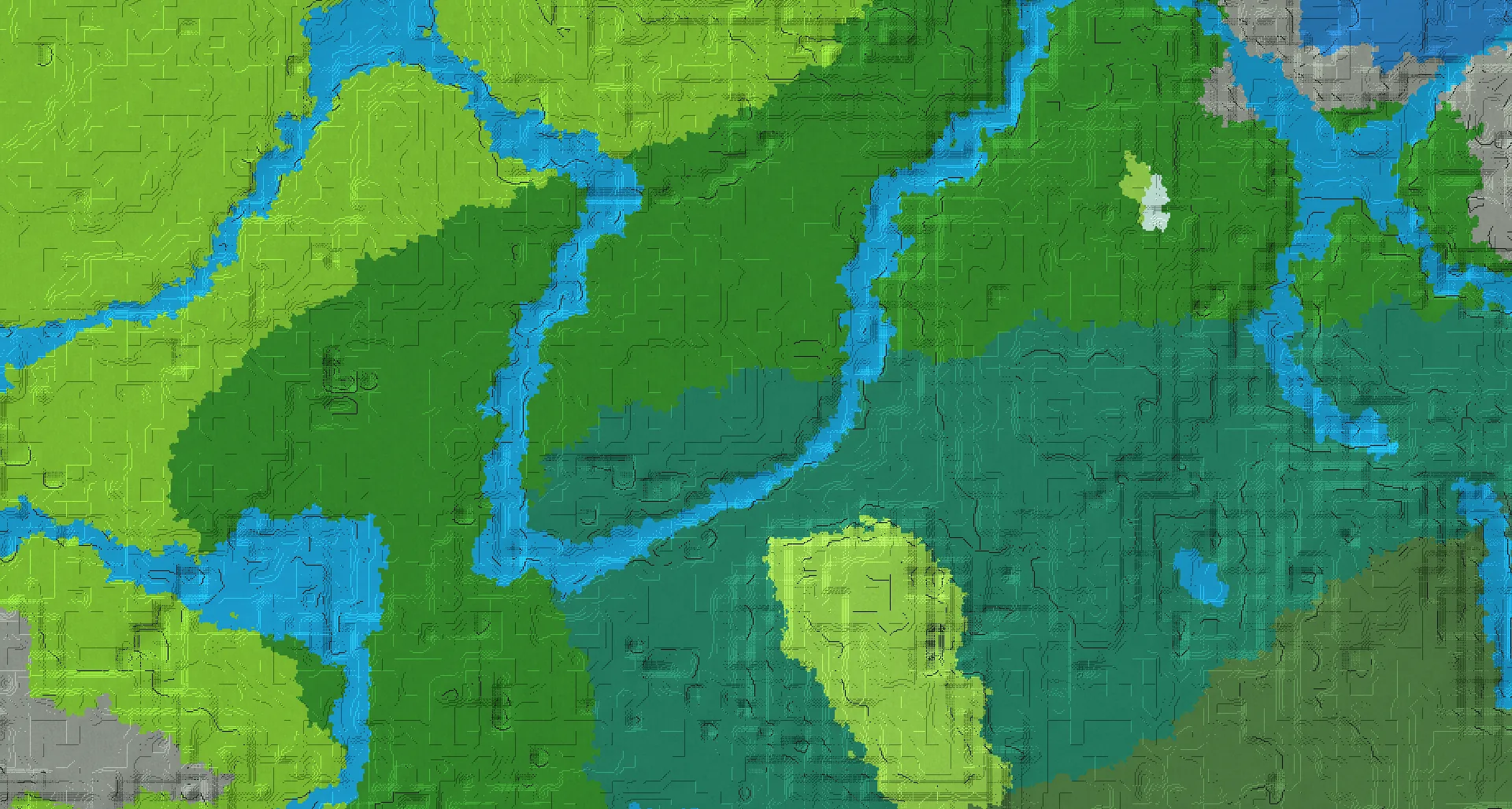 Seed map — 2 Villages near a Forest Start at 64, 112