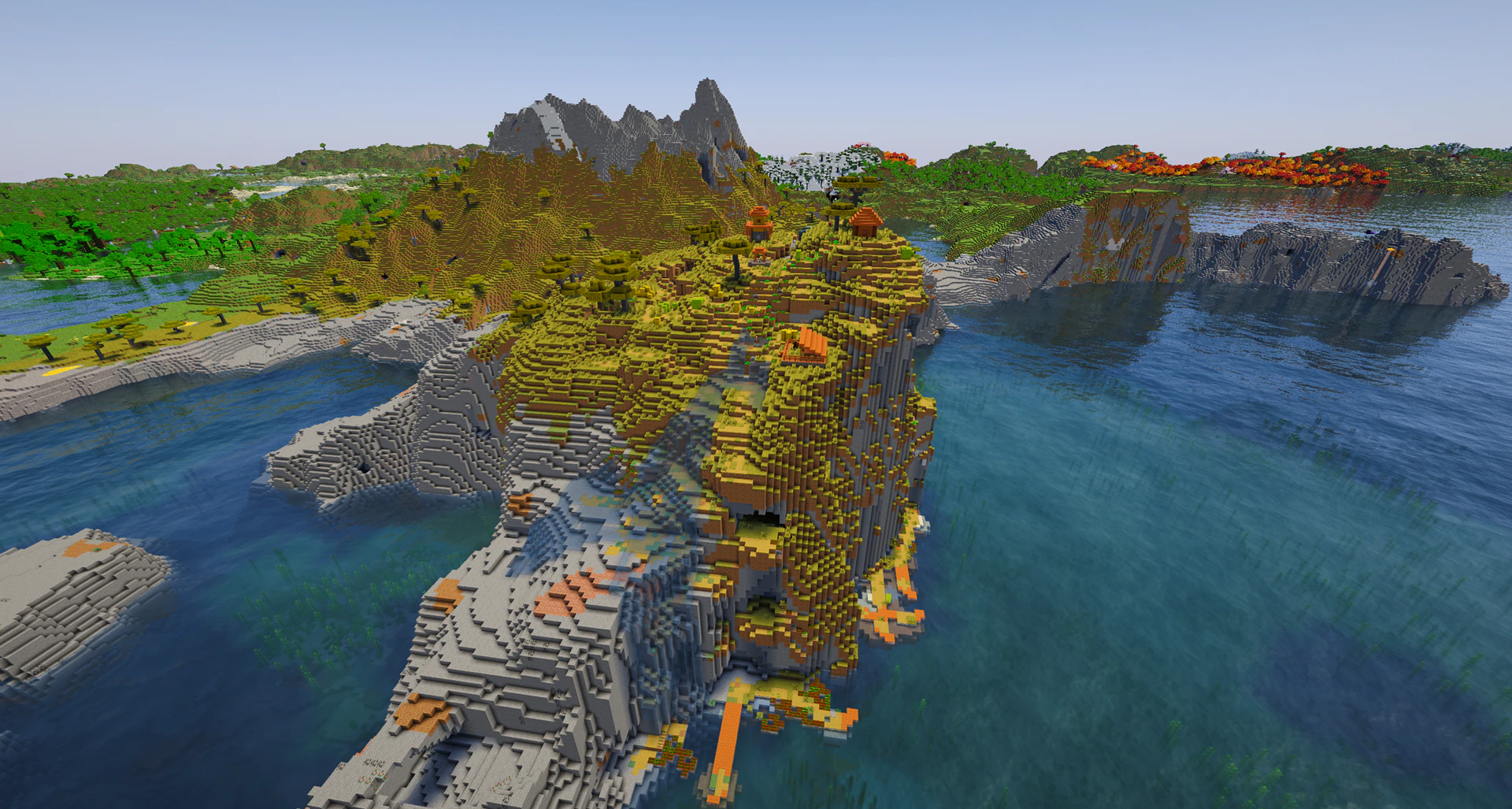 Savanna cliff island village