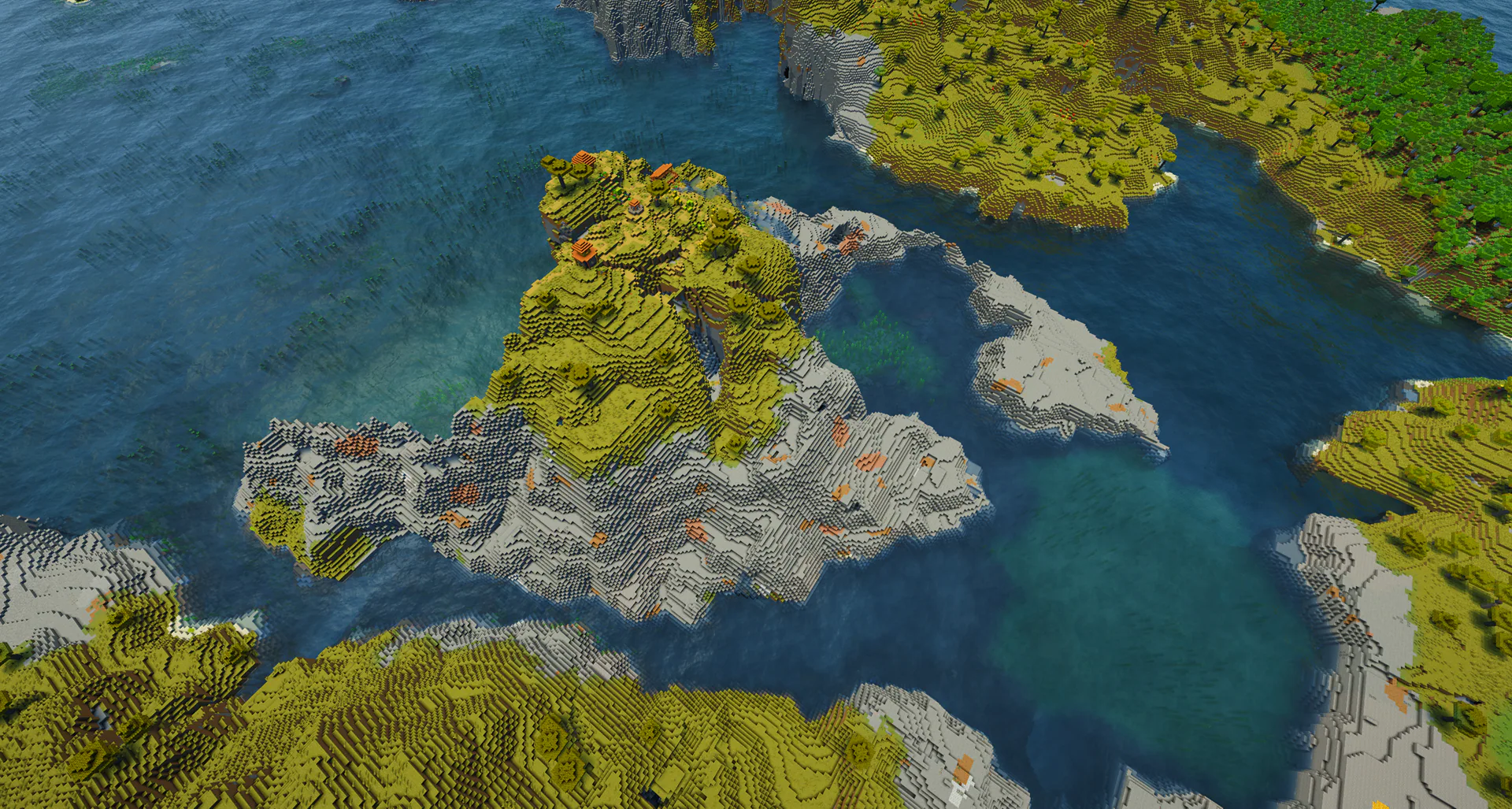 Savanna cliff island village