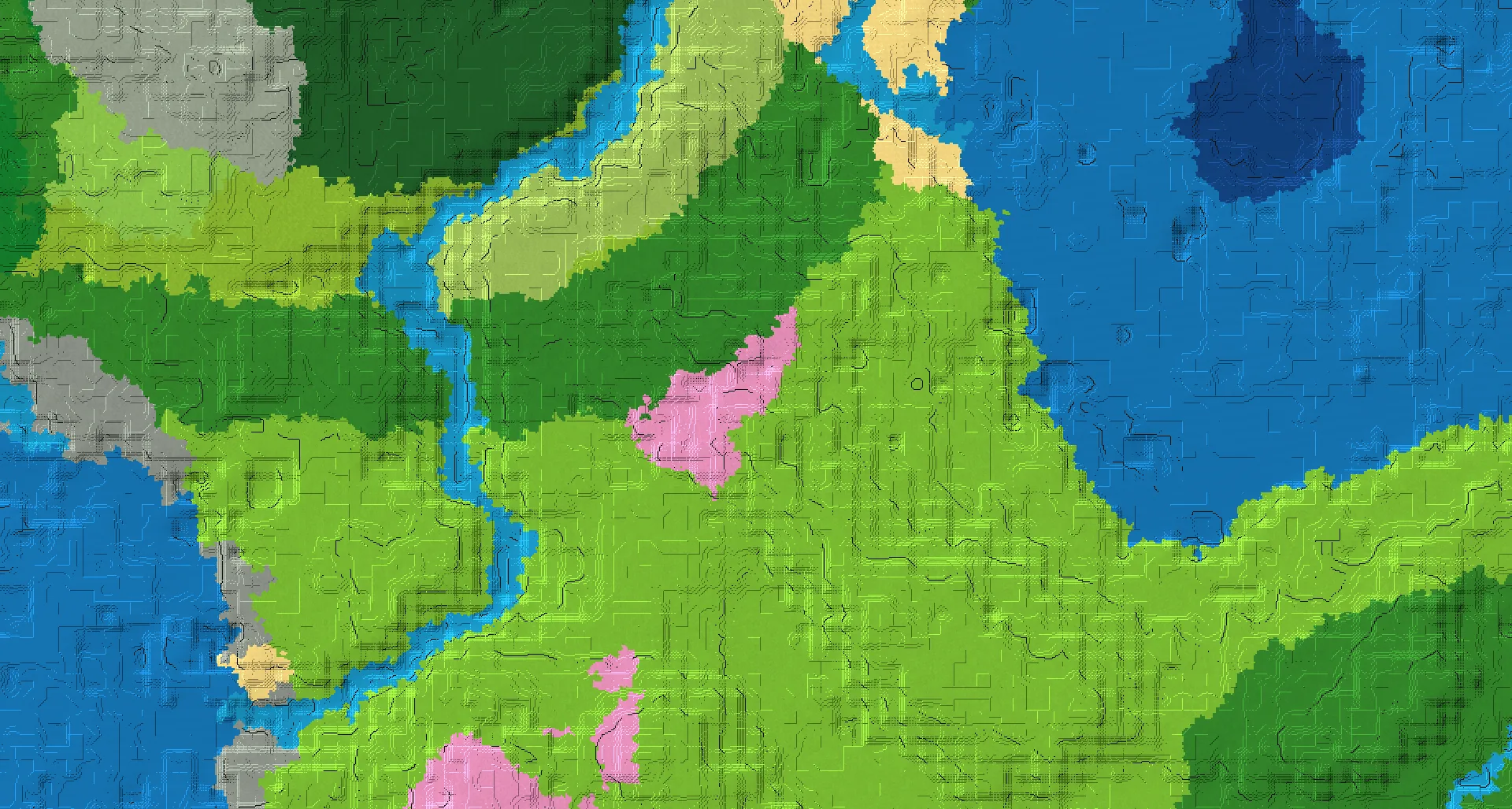 Seed map — Cherry Grove Start with Ruined Portal with Trial Chambers
