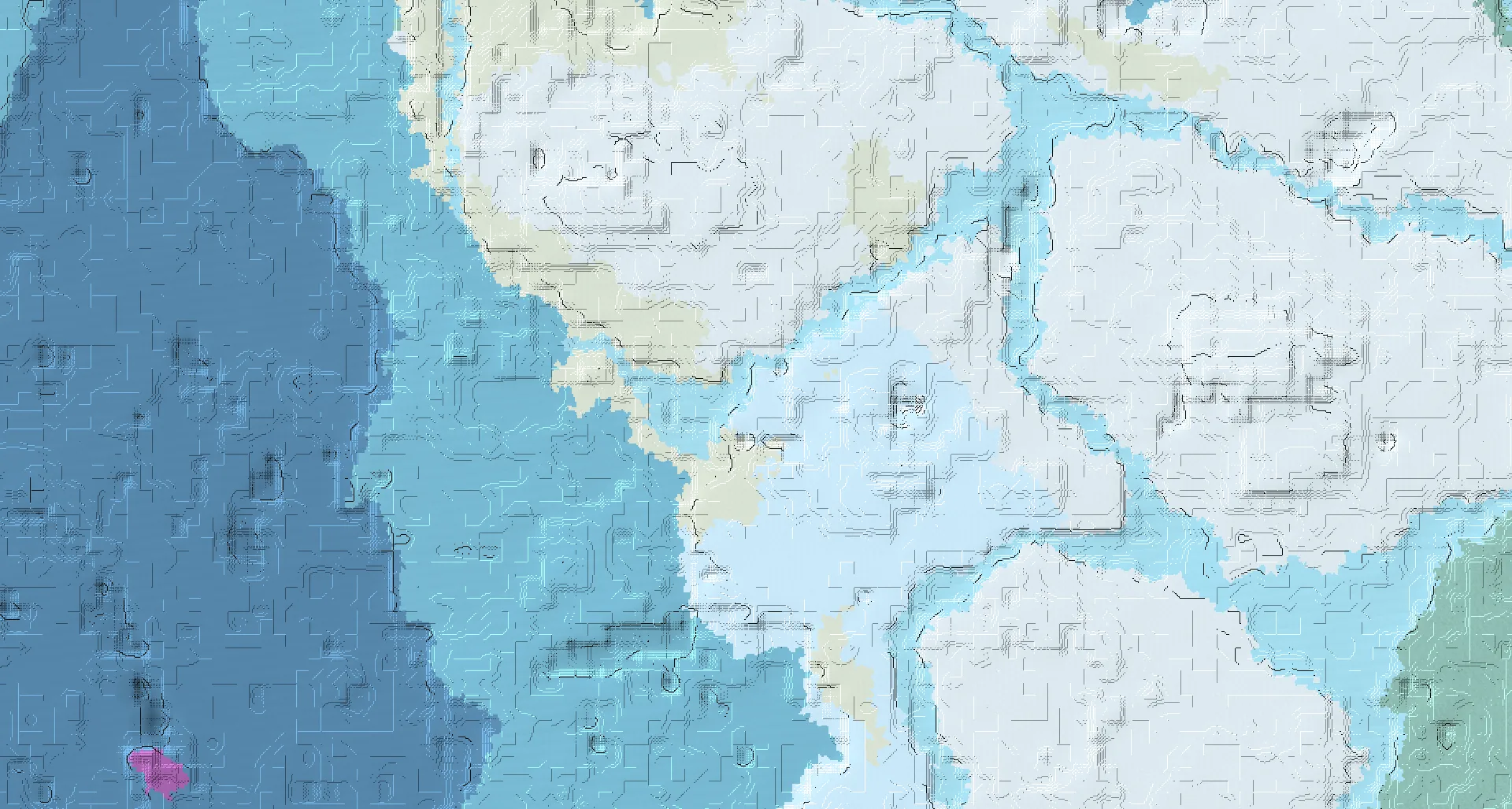 Seed map — Ice Spikes Southeast of a Snowy Plains Start