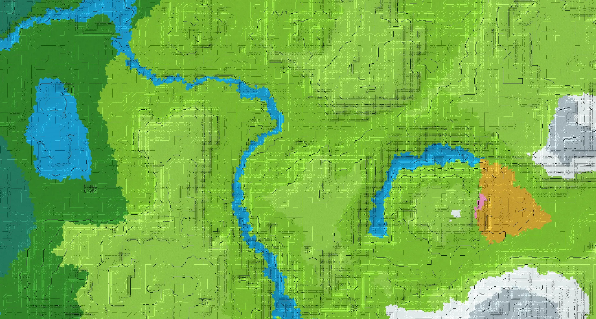 Seed map — Plains Start with Village at 0, 0 (Seed -379991635155761189)