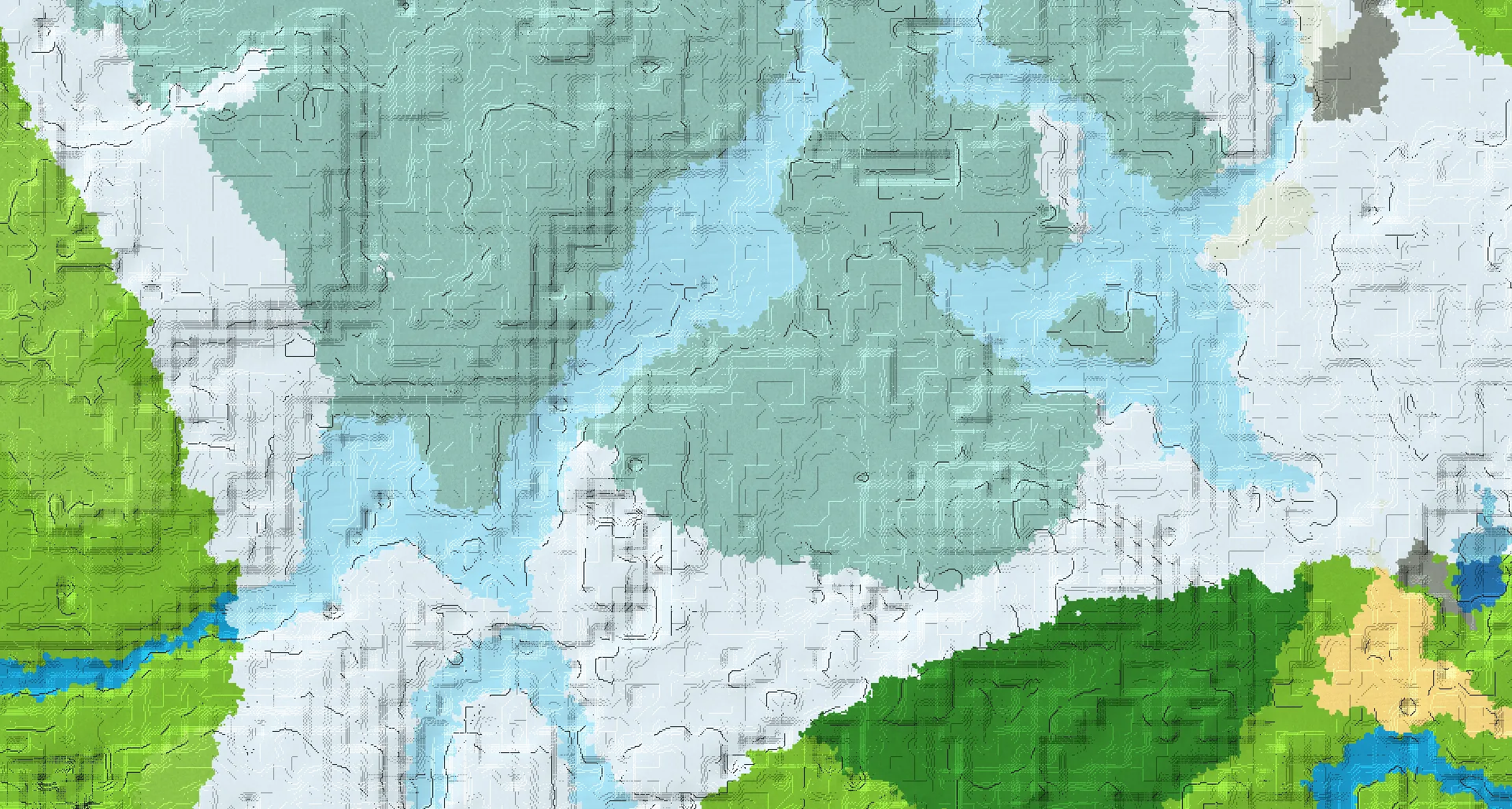 Seed map — Snowy Taiga Start with Trial Chambers with Ruined Portal