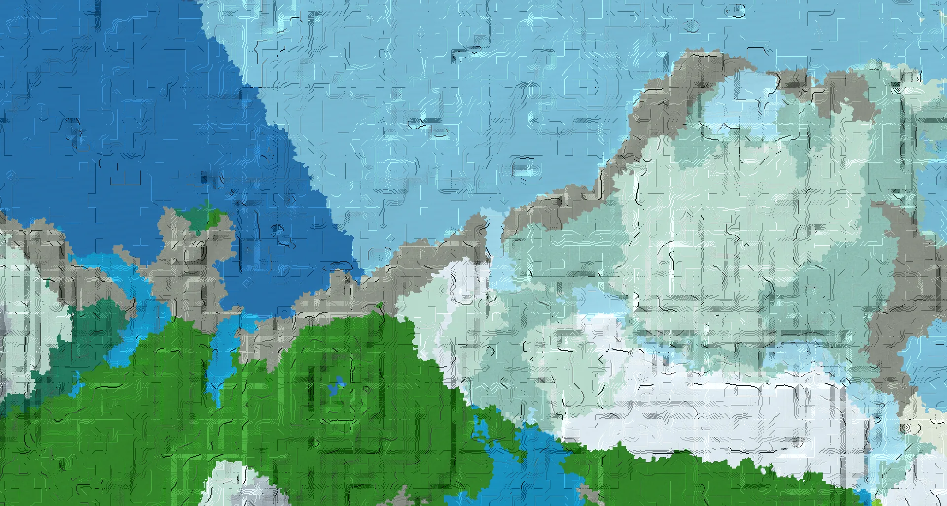 Seed map — Snowy Plains Start with Trial Chambers with Ocean Monument