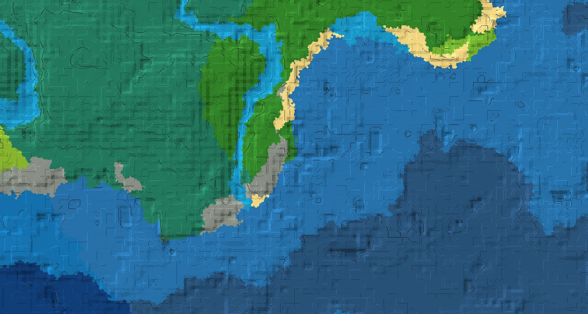 Seed map — Ocean Ruins East of a Taiga Start