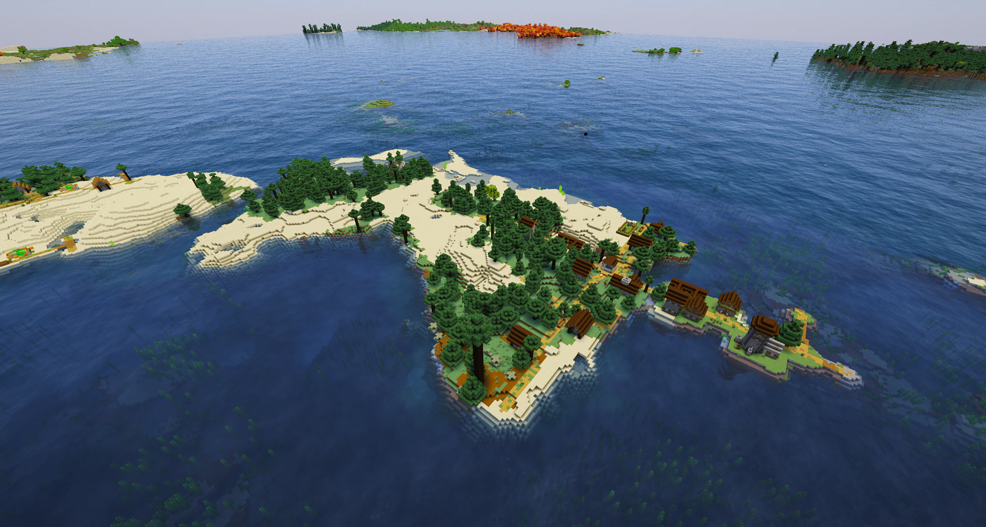 Two taiga villages on twin islands